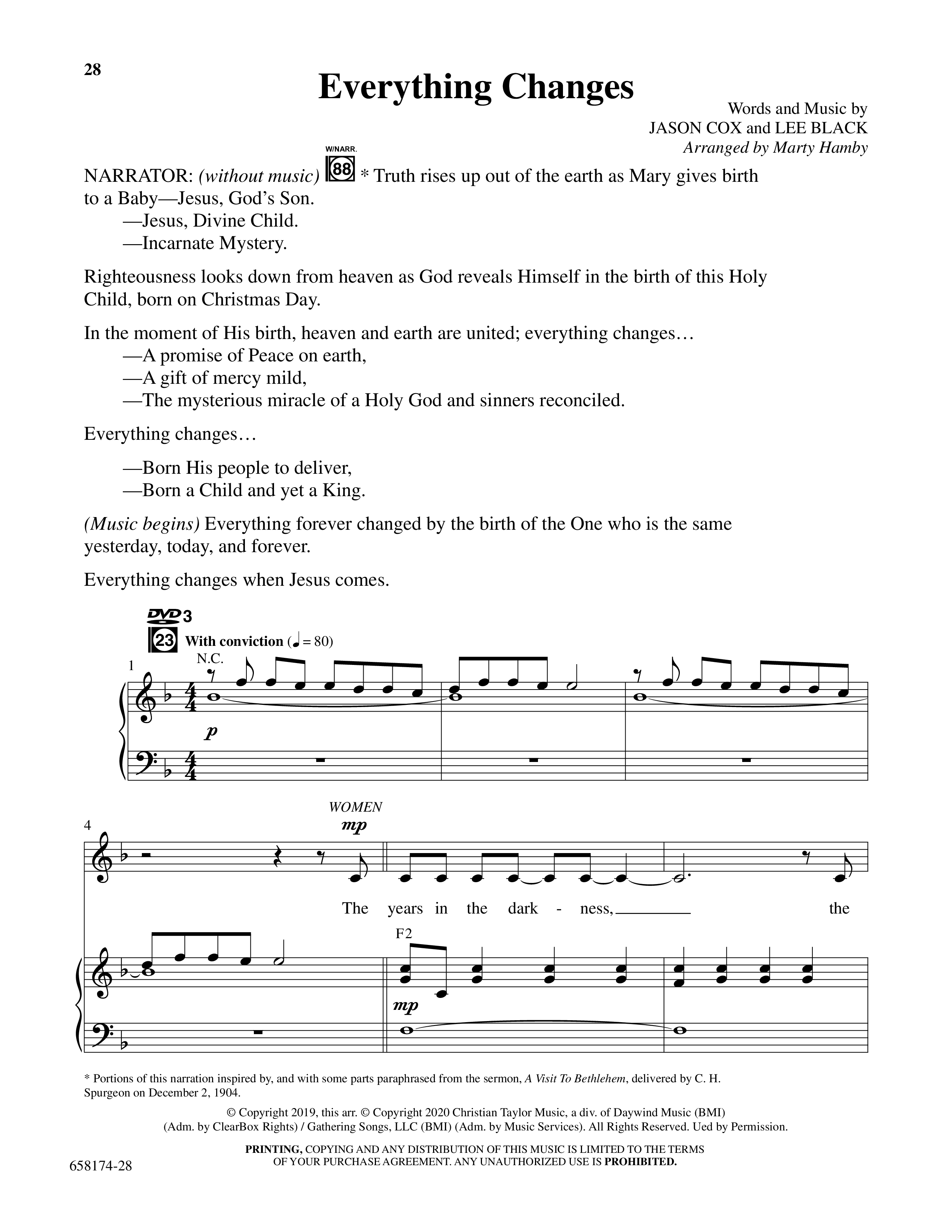 Glorious Light Of Christmas (9 Song Choral Collection) Song 3 (Piano SATB) (Word Music Choral / Arr. Marty Hamby)