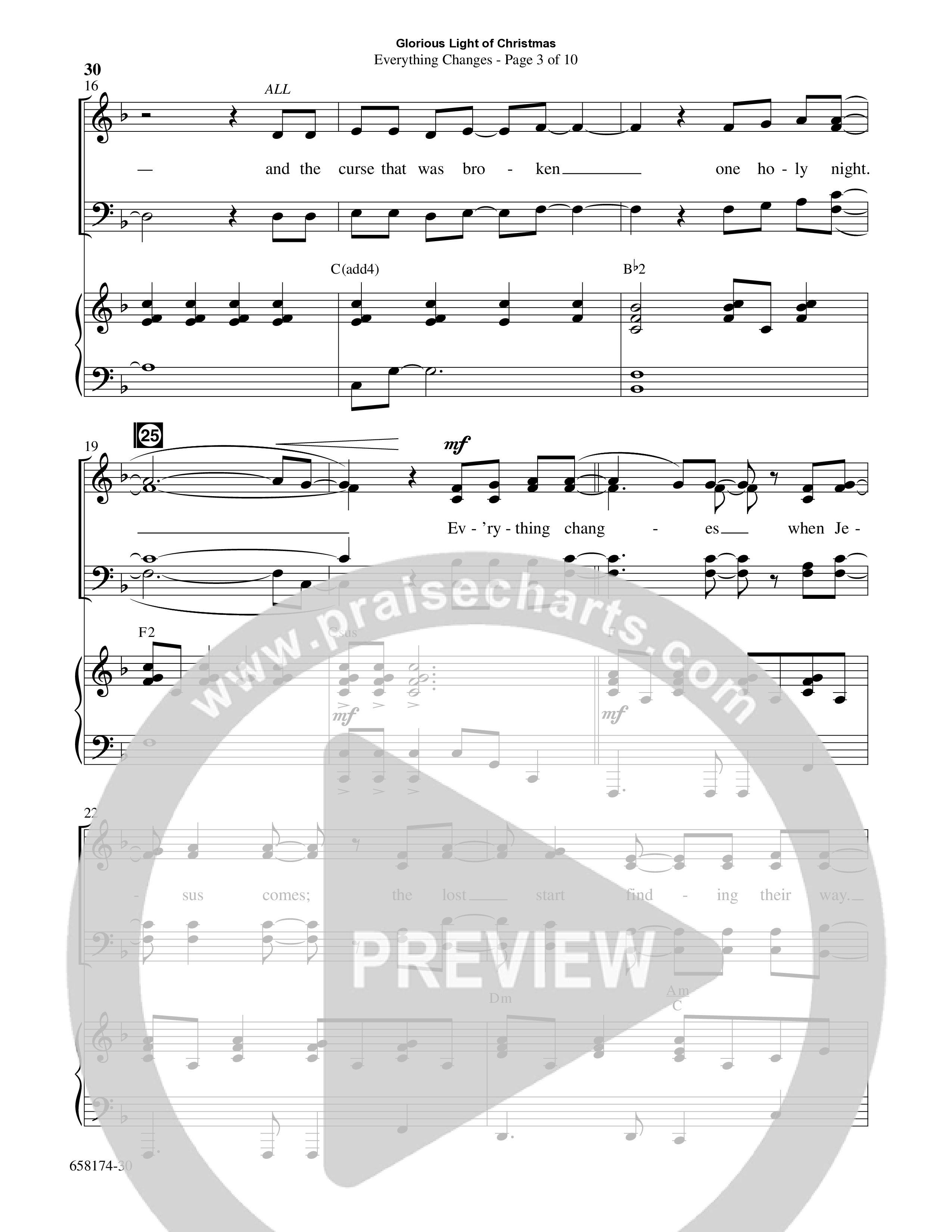Glorious Light Of Christmas (9 Song Choral Collection) Song 3 (Piano SATB) (Word Music Choral / Arr. Marty Hamby)