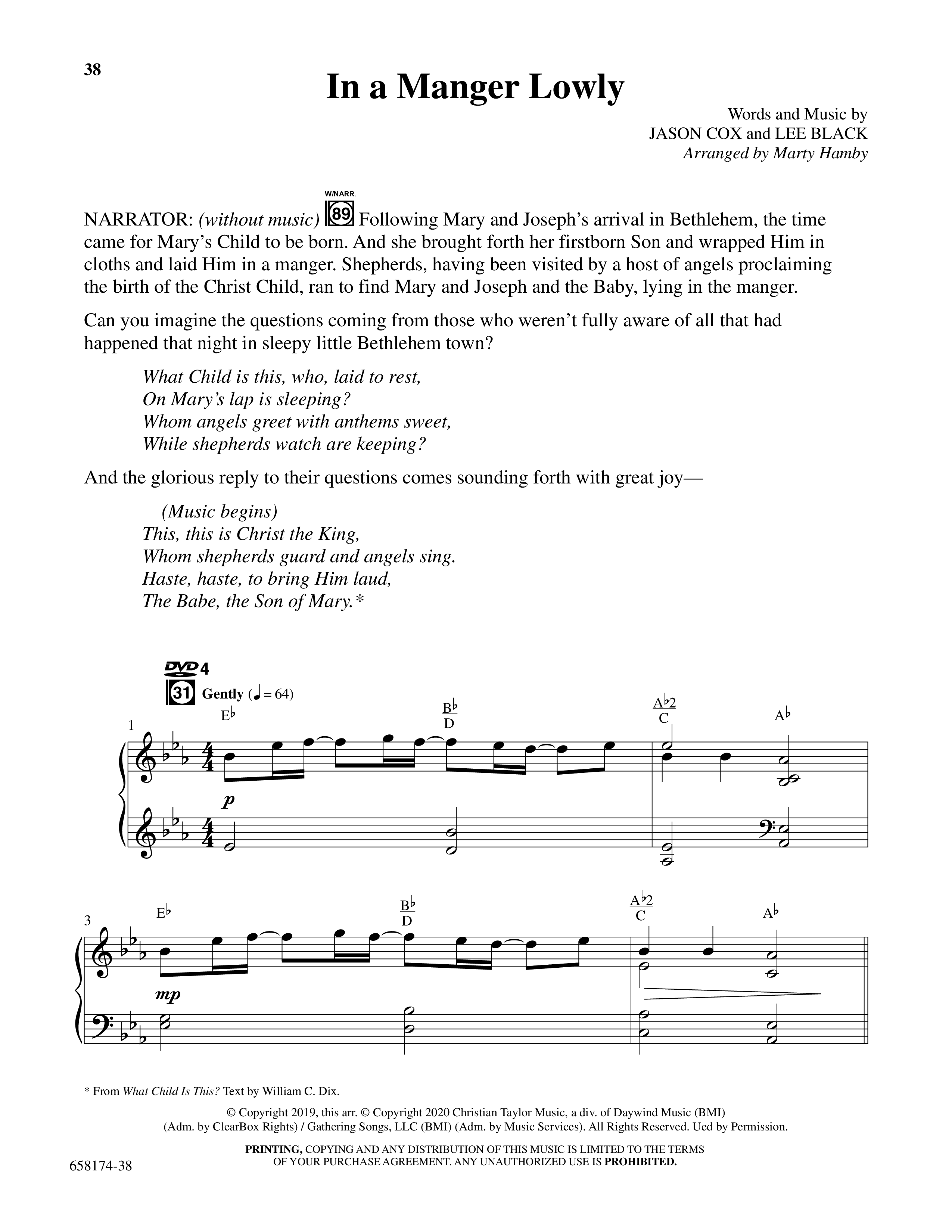 Glorious Light Of Christmas (9 Song Choral Collection) Song 4 (Piano SATB) (Word Music Choral / Arr. Marty Hamby)