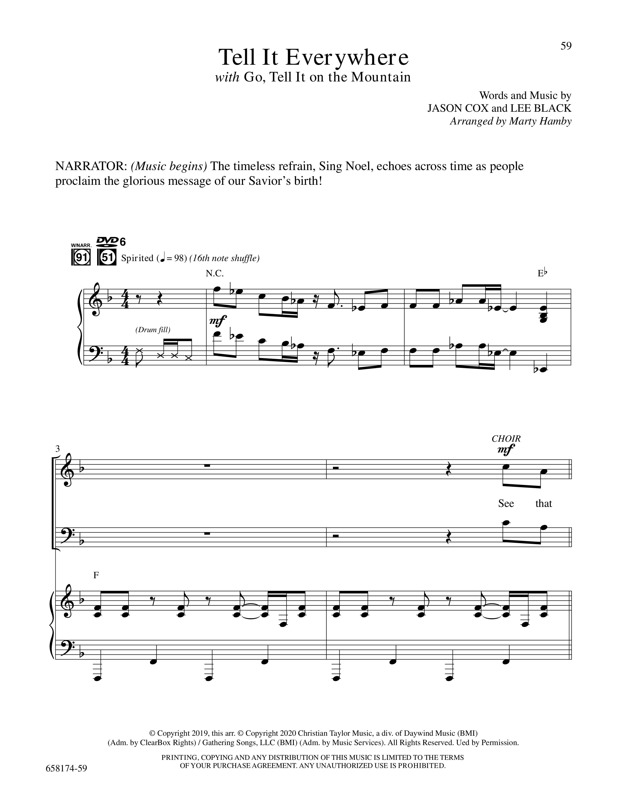 Glorious Light Of Christmas (9 Song Choral Collection) Song 6 (Piano SATB) (Word Music Choral / Arr. Marty Hamby)