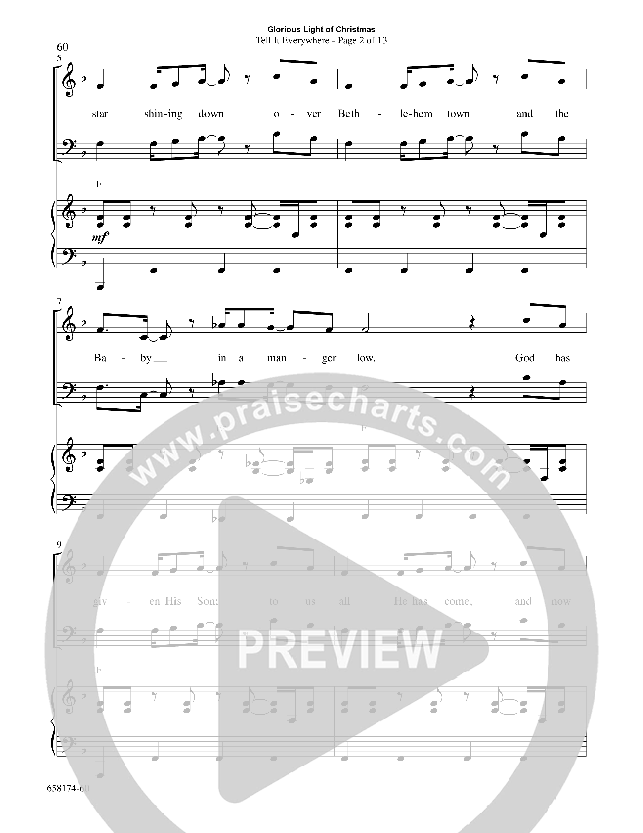 Glorious Light Of Christmas (9 Song Choral Collection) Song 6 (Piano SATB) (Word Music Choral / Arr. Marty Hamby)