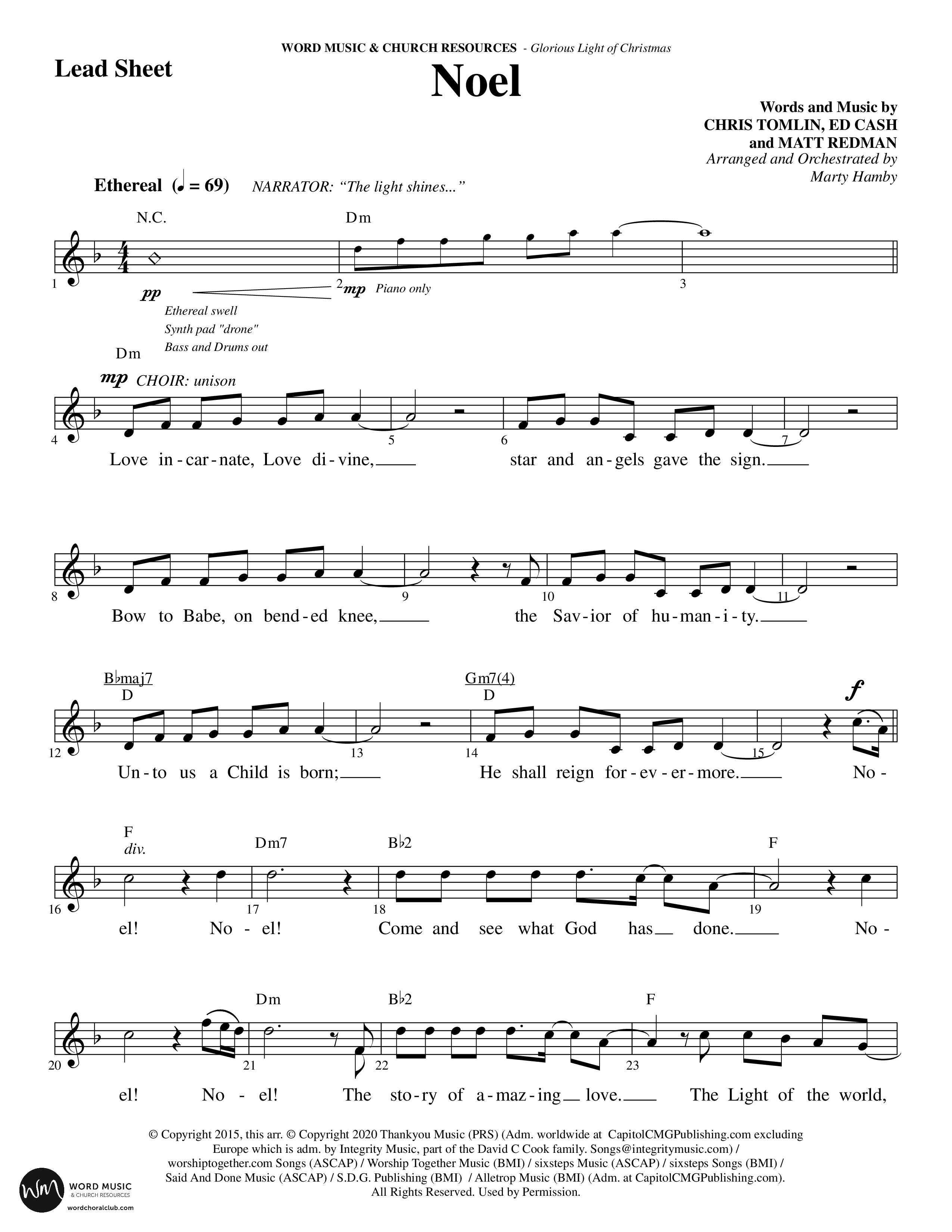 Glorious Light Of Christmas (9 Song Choral Collection) Song 7 (Lead & Chords) (Word Music Choral / Arr. Marty Hamby)