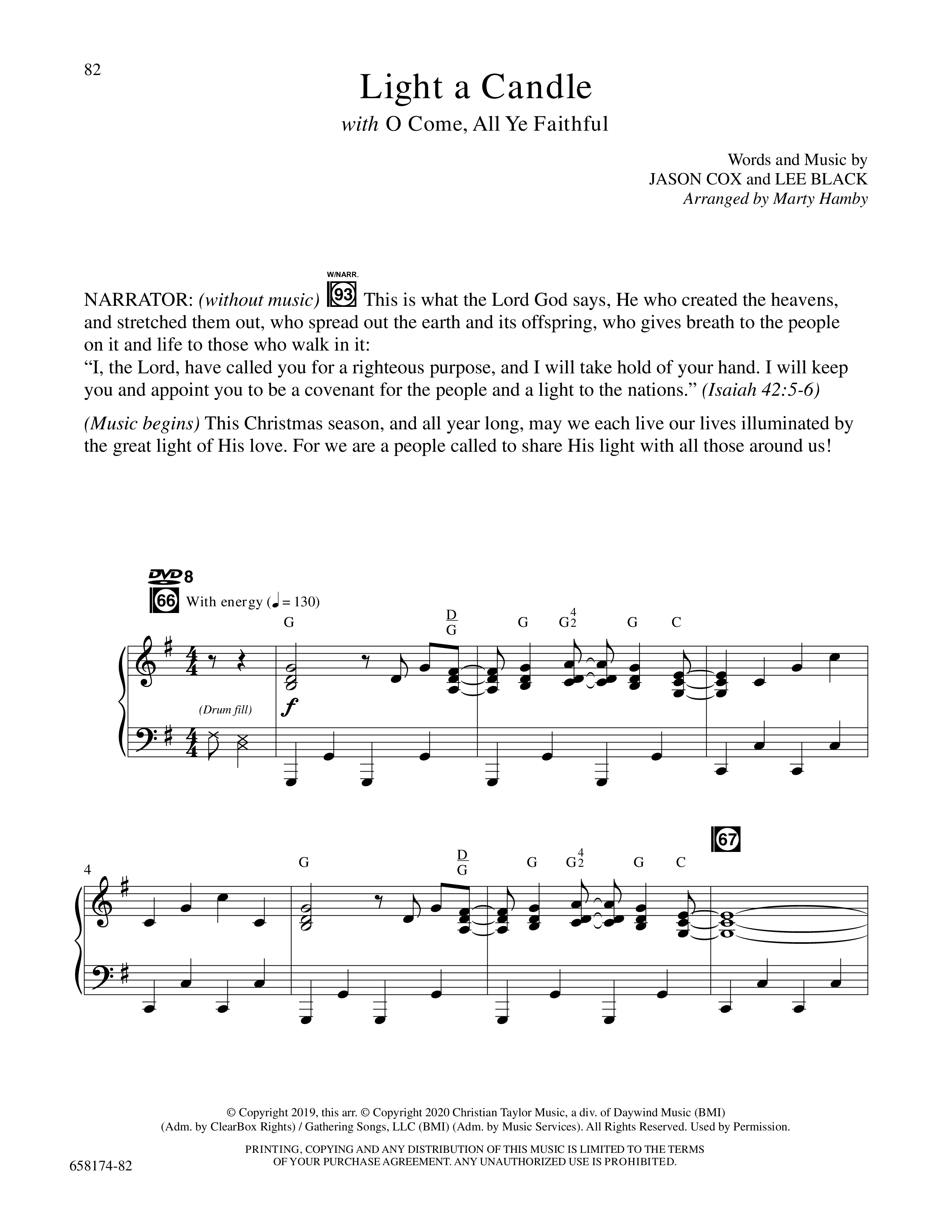 Glorious Light Of Christmas (9 Song Choral Collection) Song 8 (Piano SATB) (Word Music Choral / Arr. Marty Hamby)
