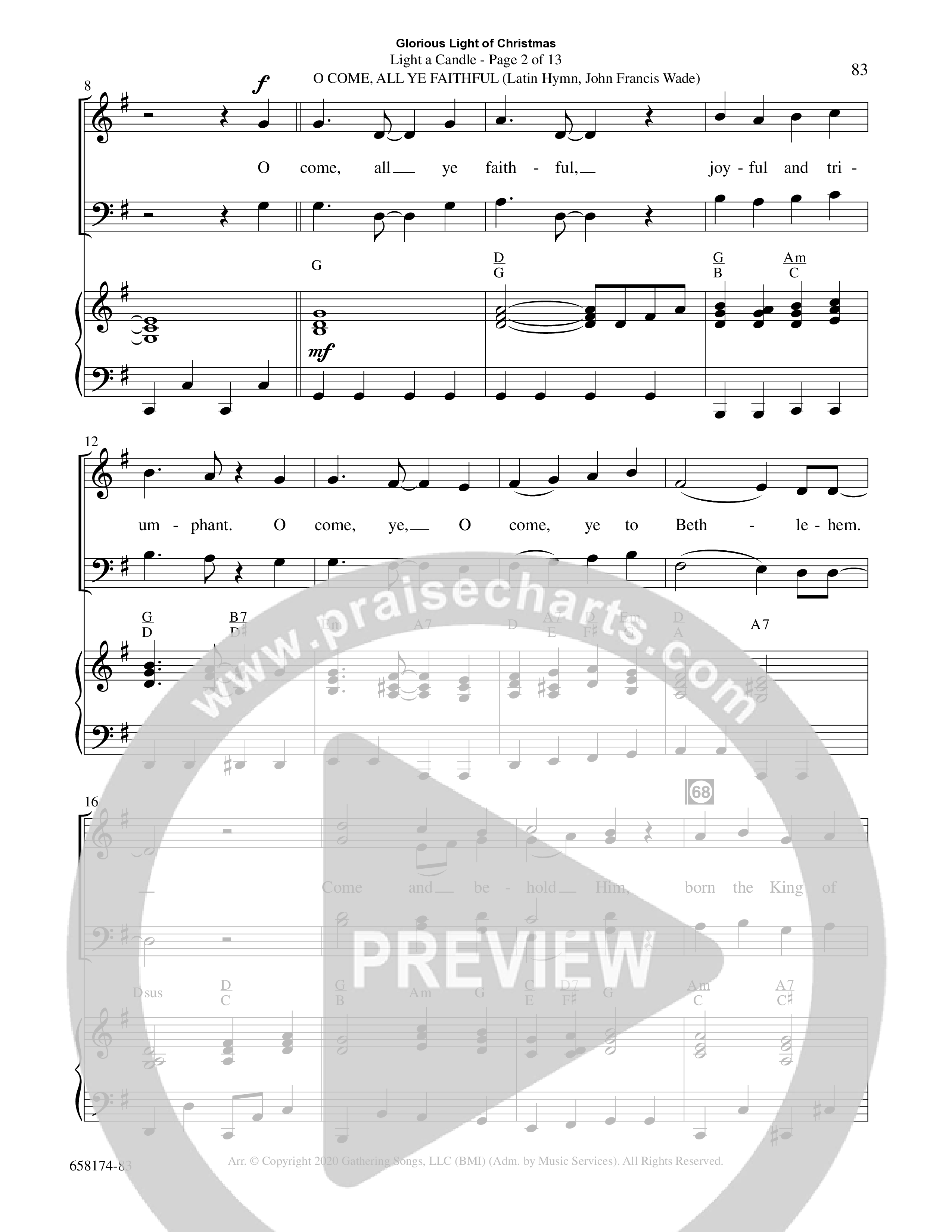 Glorious Light Of Christmas (9 Song Choral Collection) Song 8 (Piano SATB) (Word Music Choral / Arr. Marty Hamby)