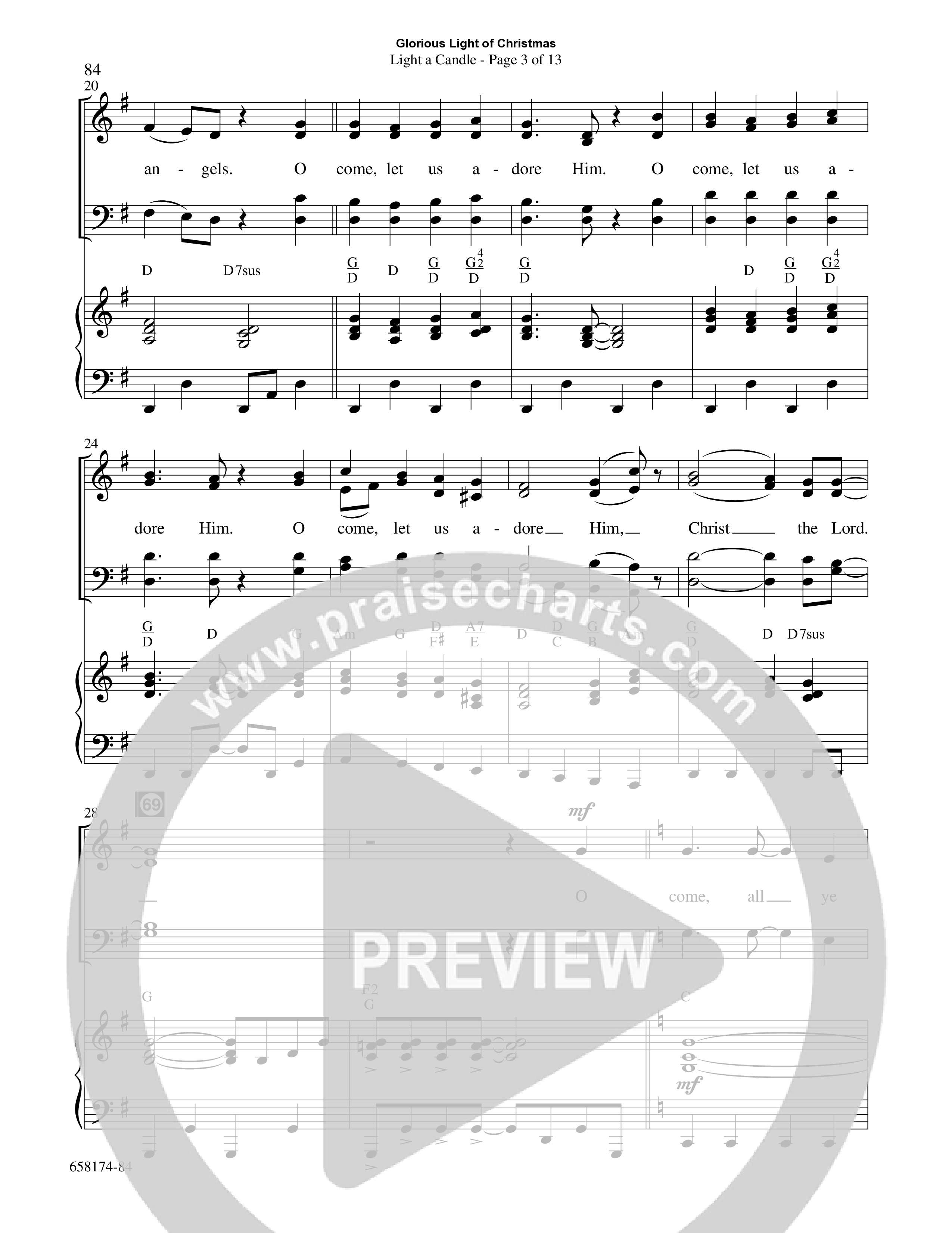 Glorious Light Of Christmas (9 Song Choral Collection) Song 8 (Piano SATB) (Word Music Choral / Arr. Marty Hamby)
