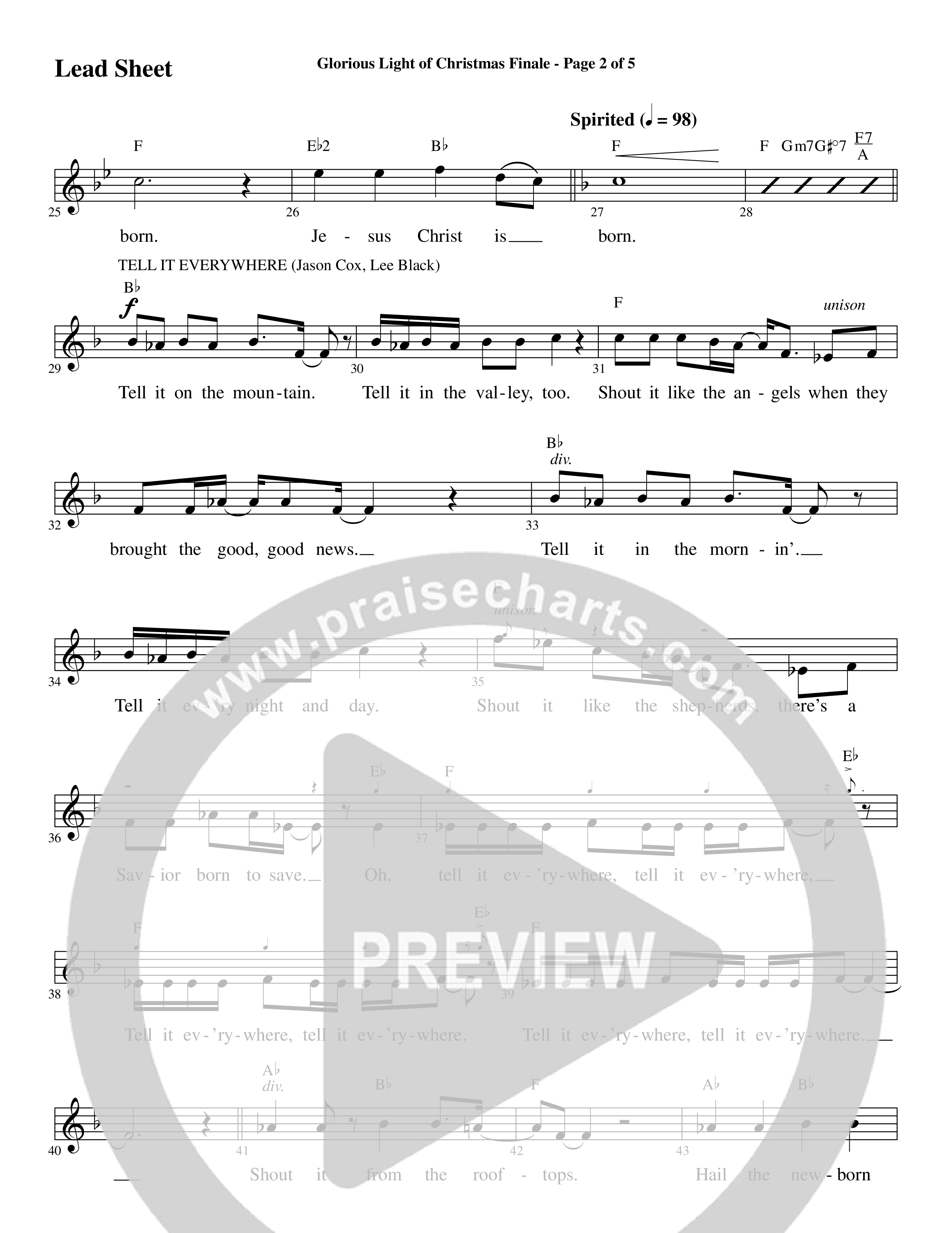 Glorious Light Of Christmas (9 Song Choral Collection) Song 9 (Lead & Chords) (Word Music Choral / Arr. Marty Hamby)