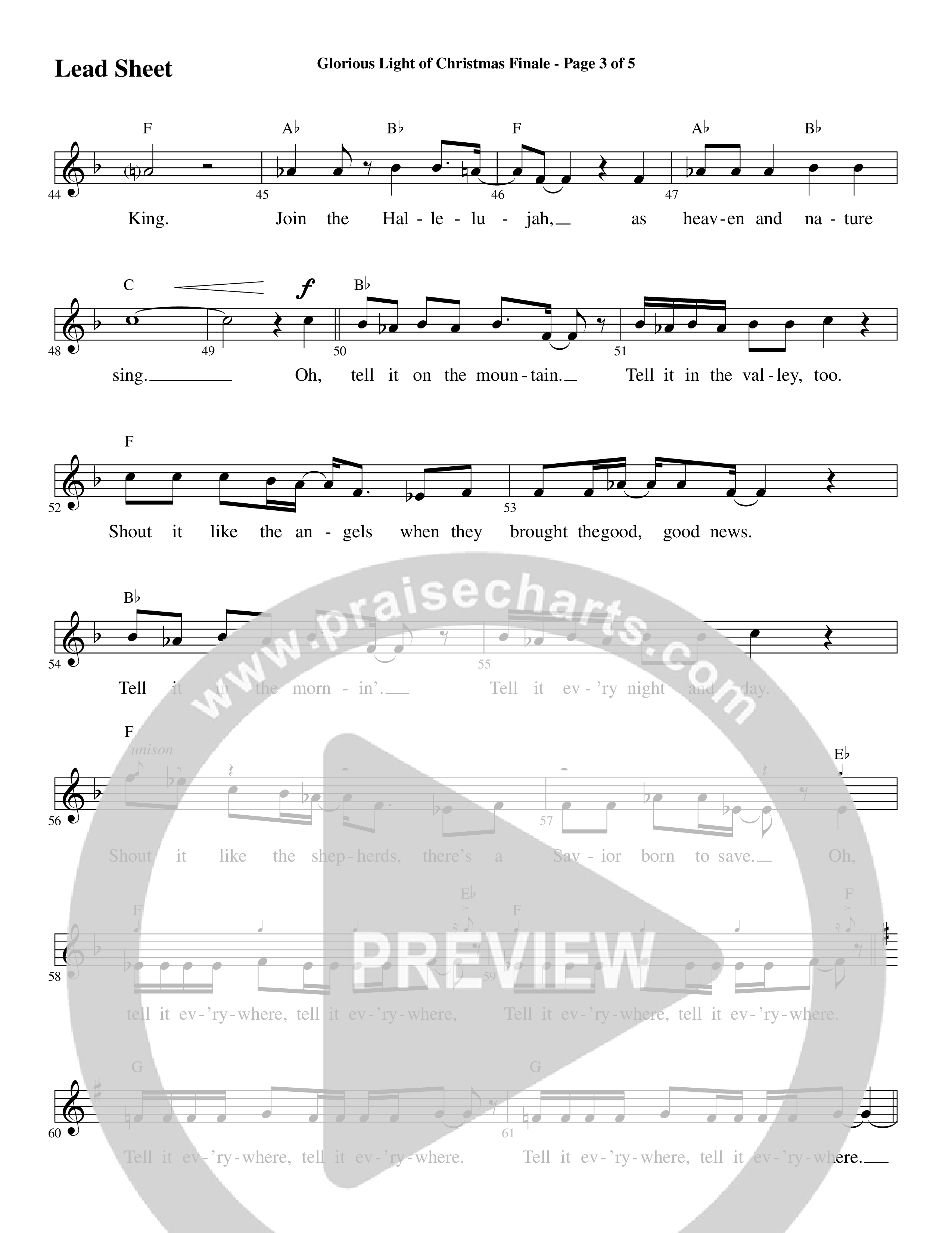 Glorious Light Of Christmas (9 Song Choral Collection) Song 9 (Lead & Chords) (Word Music Choral / Arr. Marty Hamby)