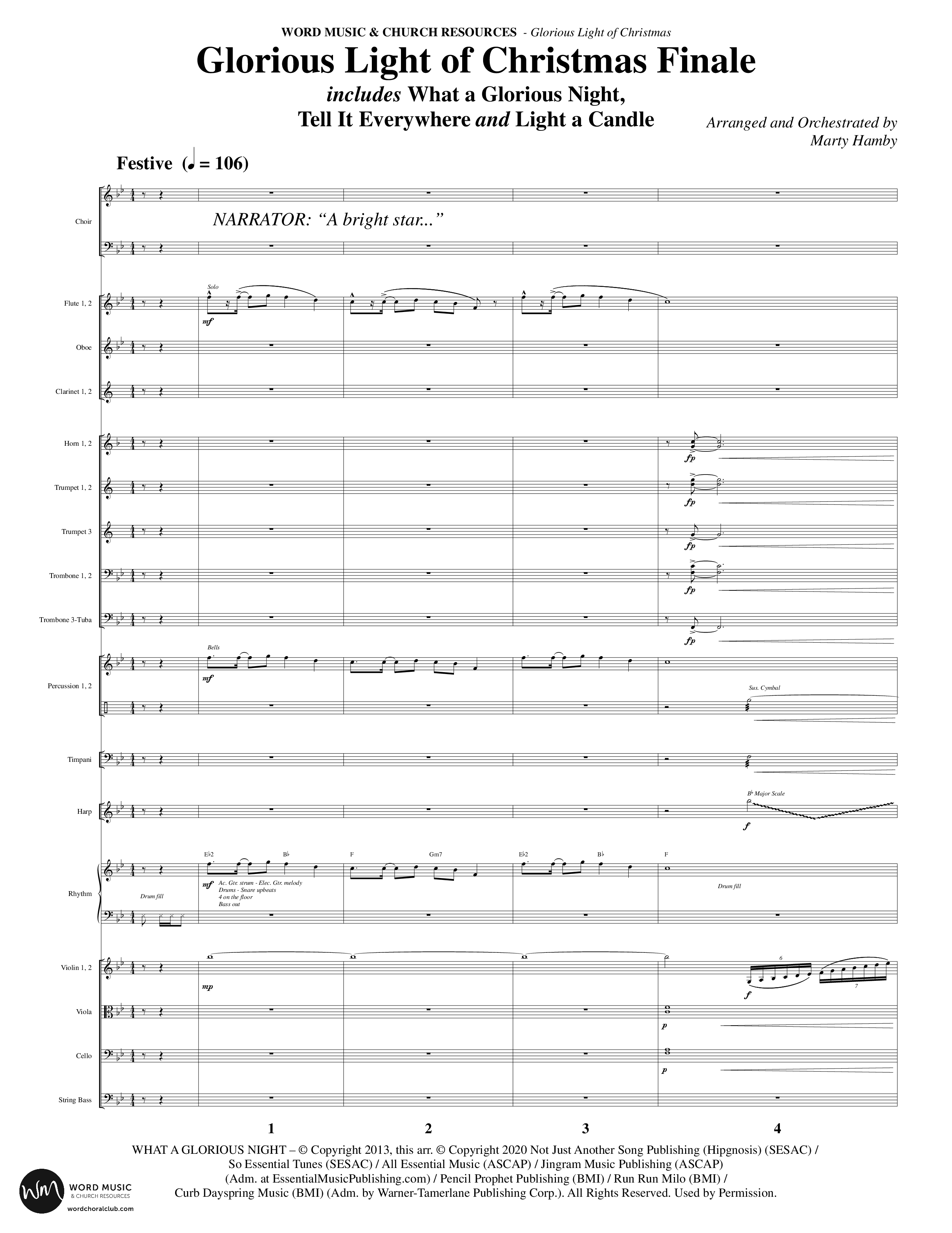 Glorious Light Of Christmas (9 Song Choral Collection) Song 9 (Orchestration) (Word Music Choral / Arr. Marty Hamby)