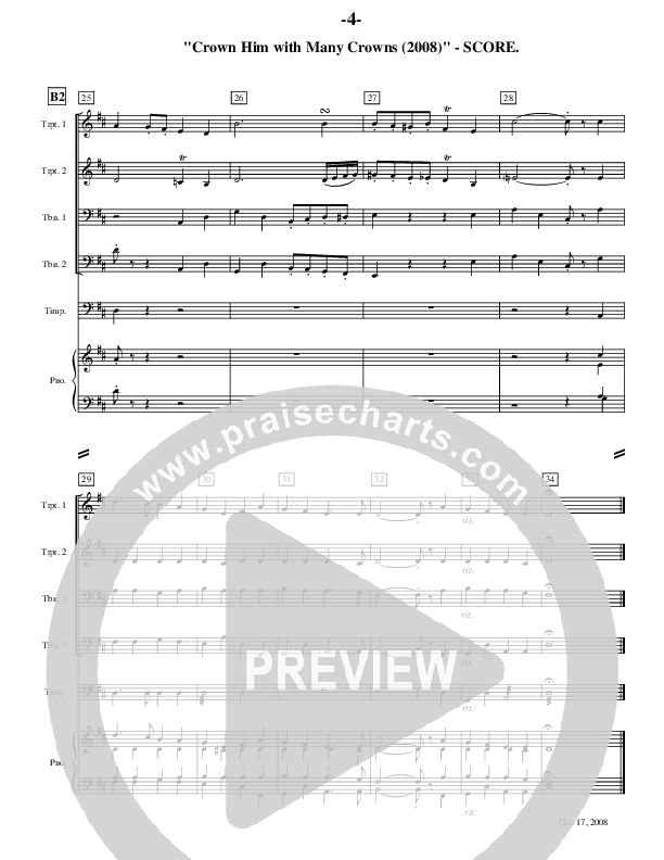 Crown Him With Many Crowns (Instrumental) Conductor's Score ()