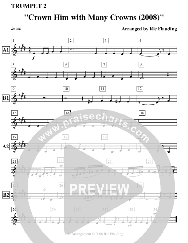 Crown Him With Many Crowns (Instrumental) Trumpet 2 ()
