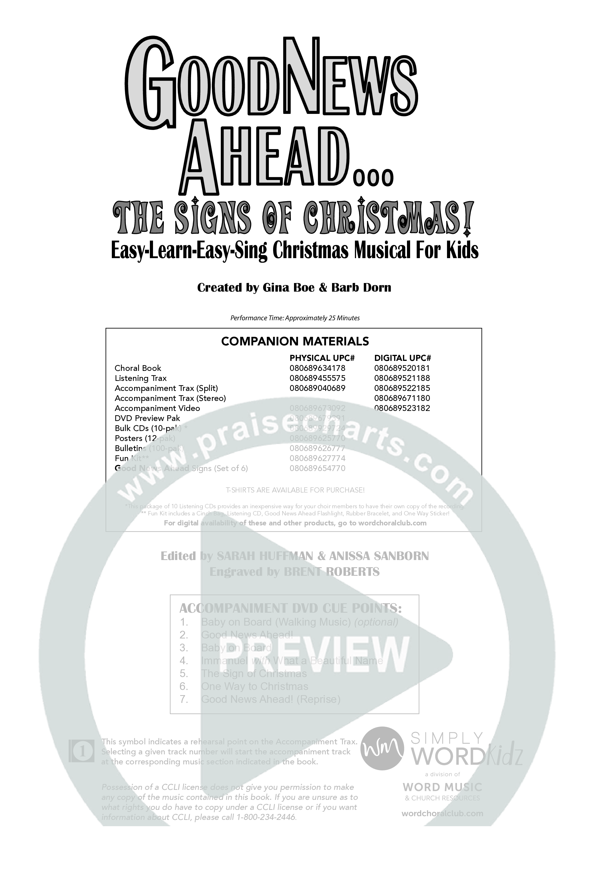 Good News Ahead: The Signs Of Christmas (7 Song Choral Collection) Choral Book (WordKidz)