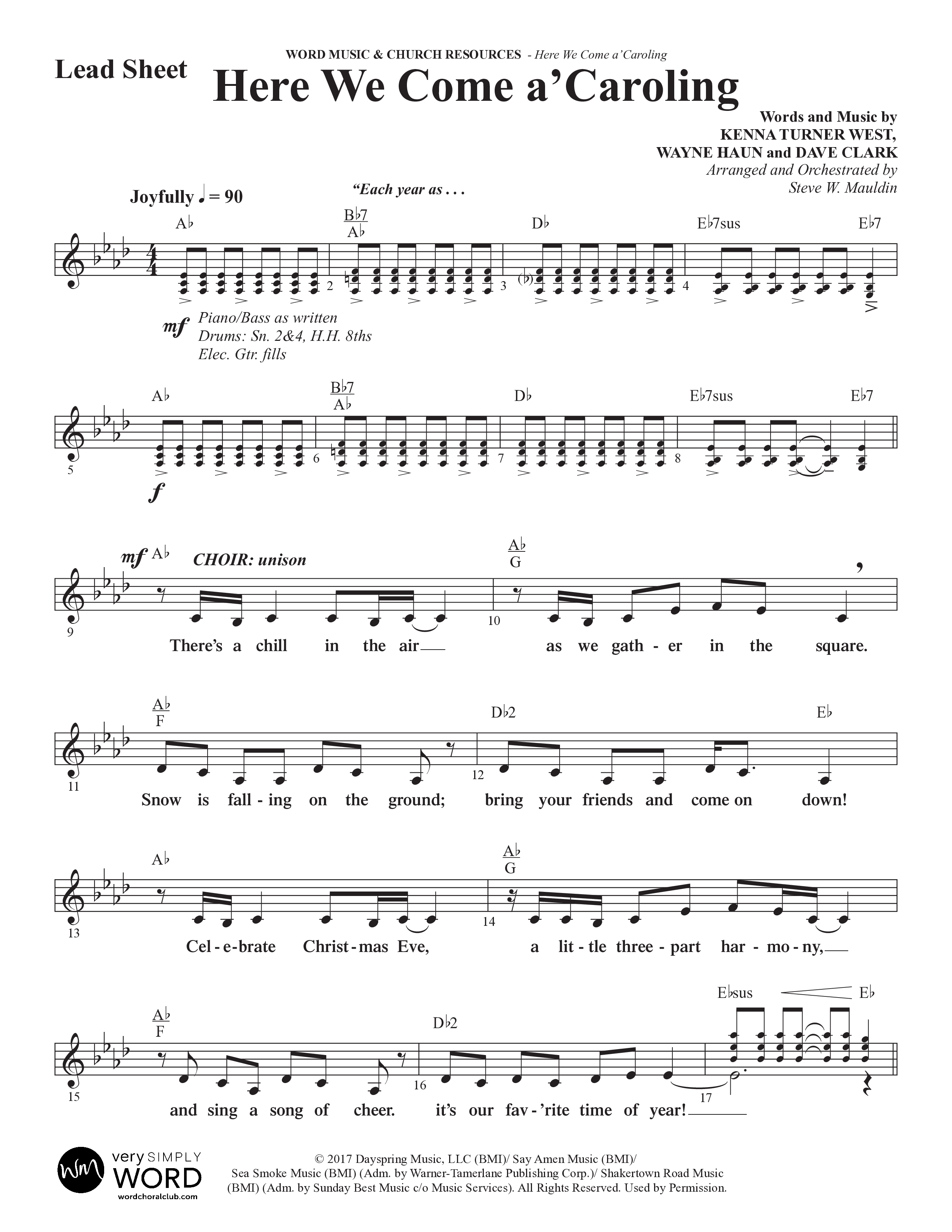 Here We Come a'Caroling (5 Song Choral Collection) Lead & Chords Collection (Word Music Choral)
