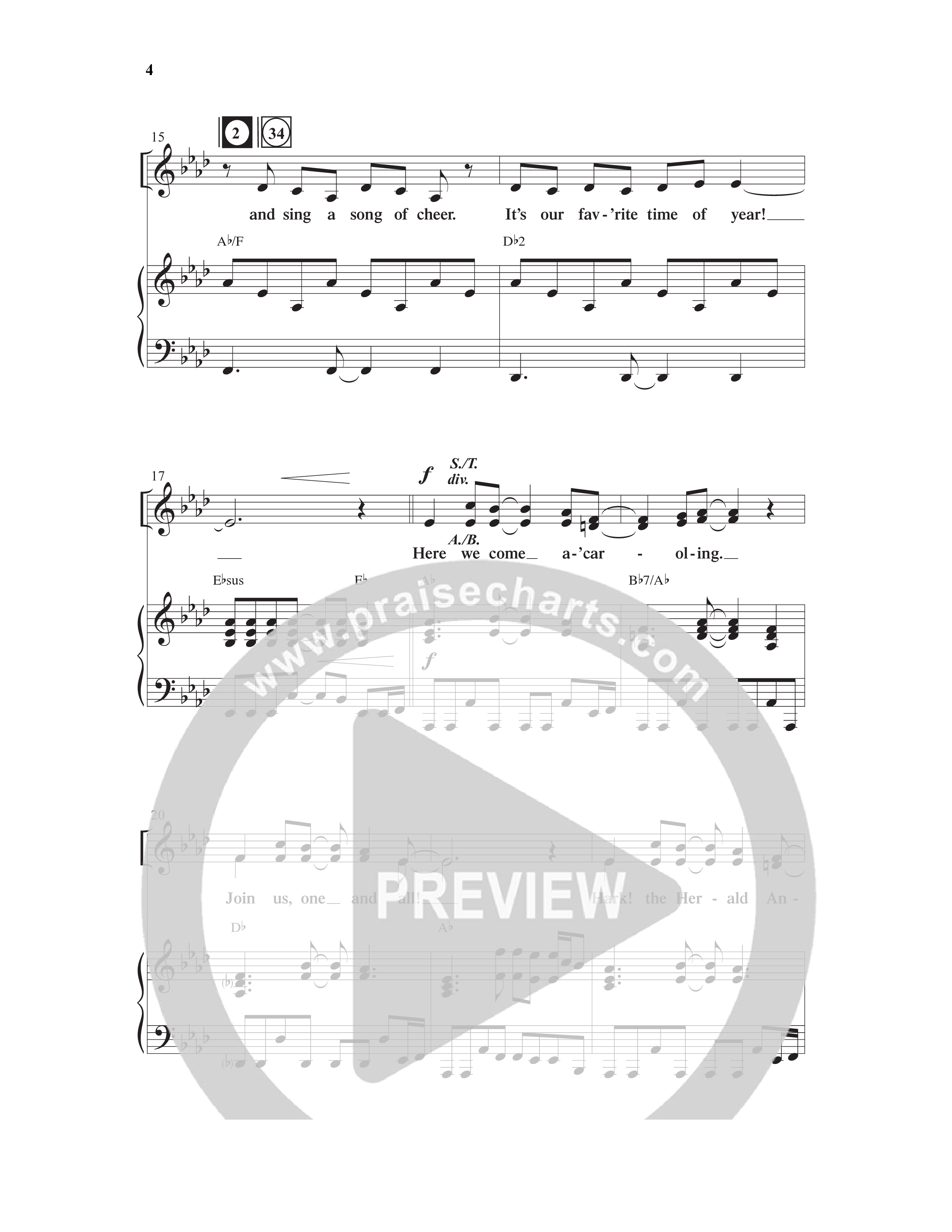 Here We Come a'Caroling (5 Song Choral Collection) Song 1 (Piano SATB) (Word Music Choral)