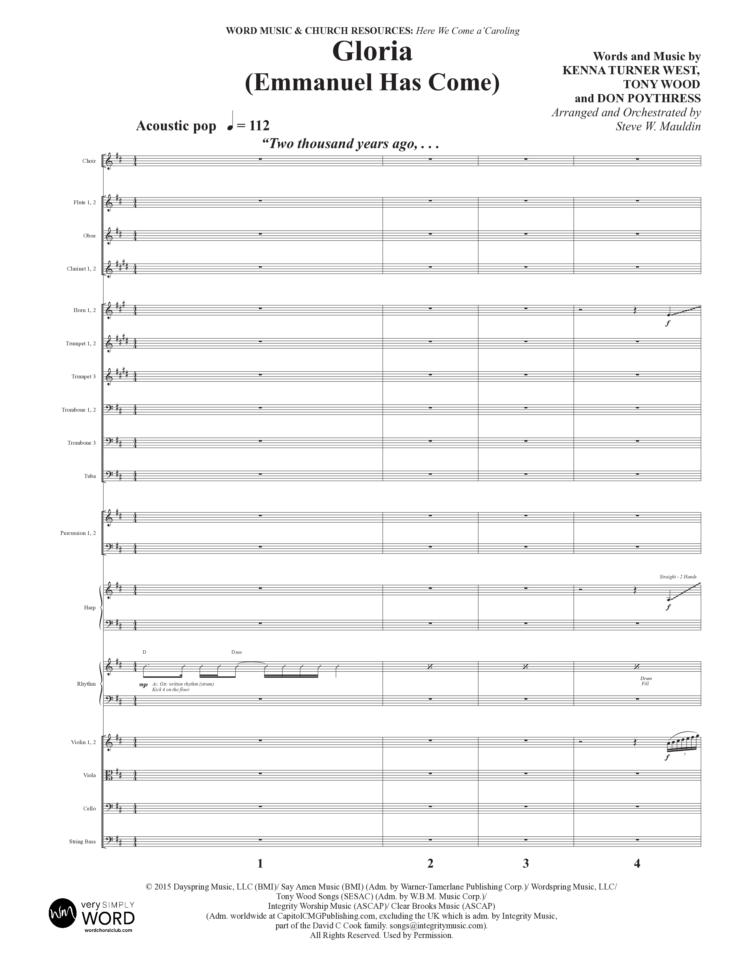 Here We Come a'Caroling (5 Song Choral Collection) Song 2 (Orchestration) (Word Music Choral)