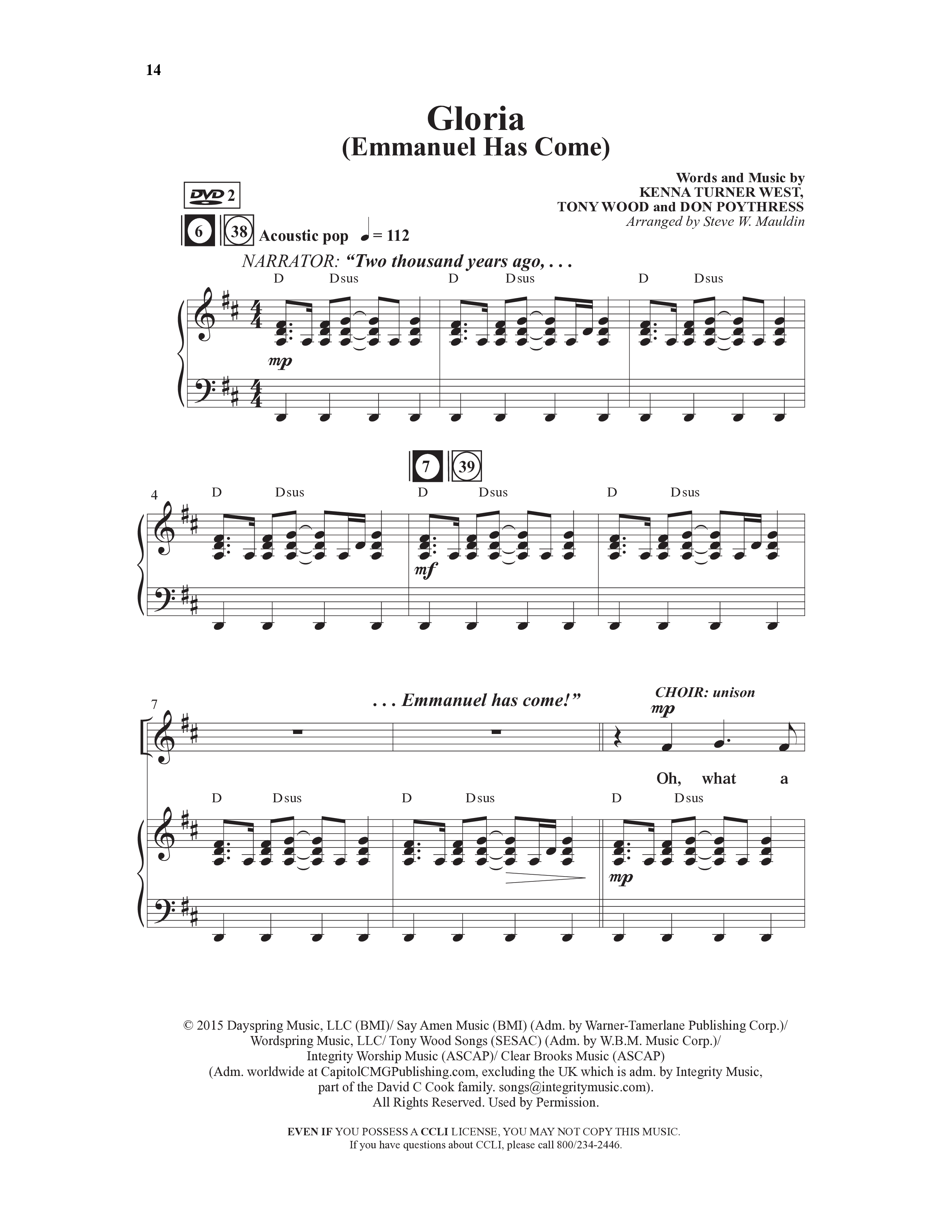 Here We Come a'Caroling (5 Song Choral Collection) Song 2 (Piano SATB) (Word Music Choral)