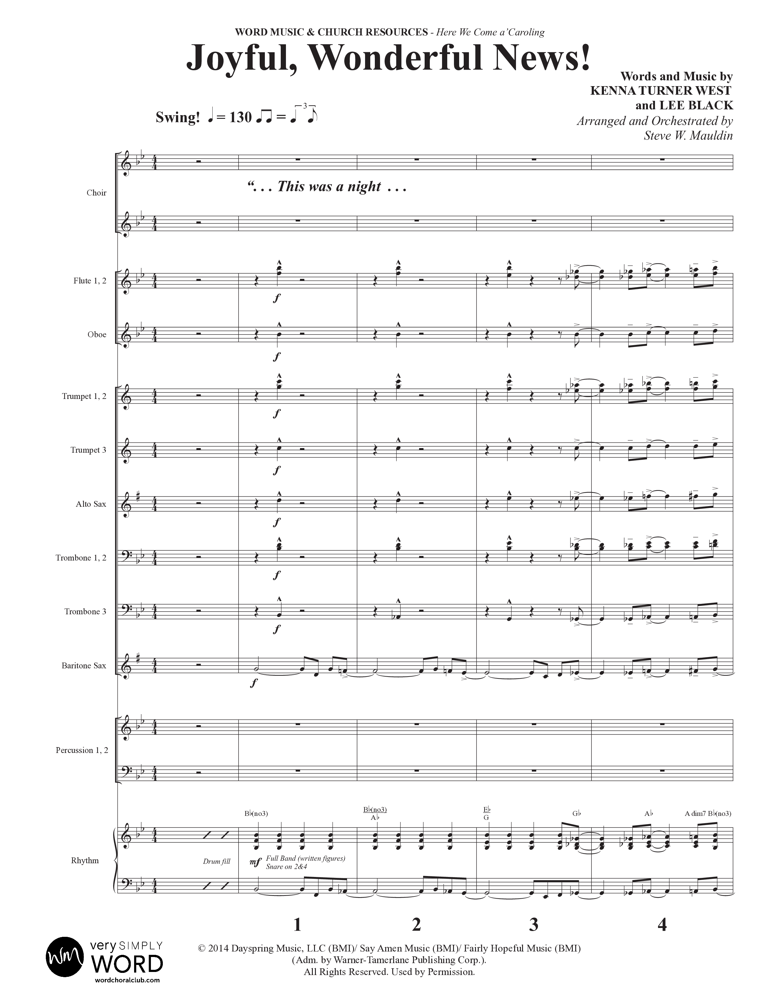 Here We Come a'Caroling (5 Song Choral Collection) Song 3 (Orchestration) (Word Music Choral)