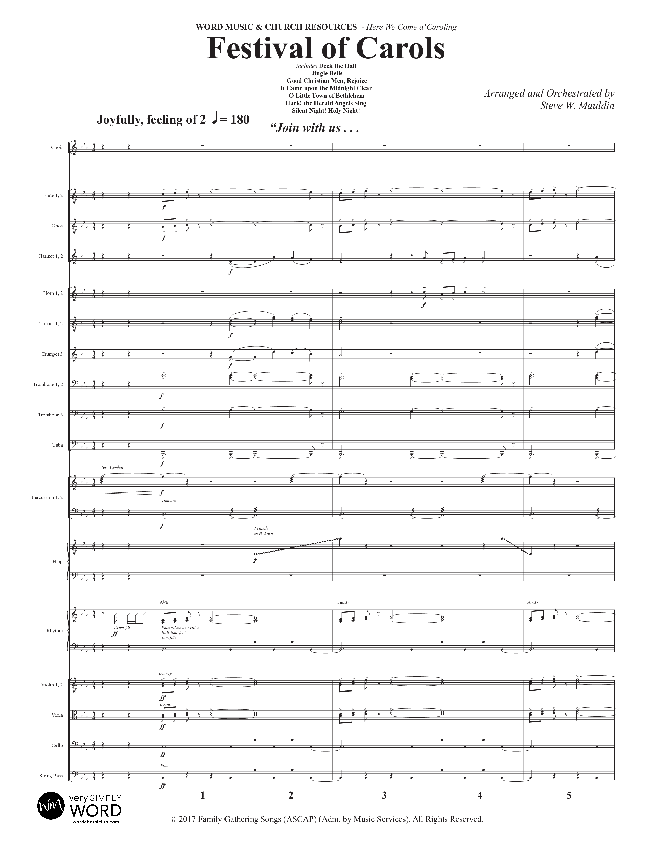 Here We Come a'Caroling (5 Song Choral Collection) Song 4 (Orchestration) (Word Music Choral)