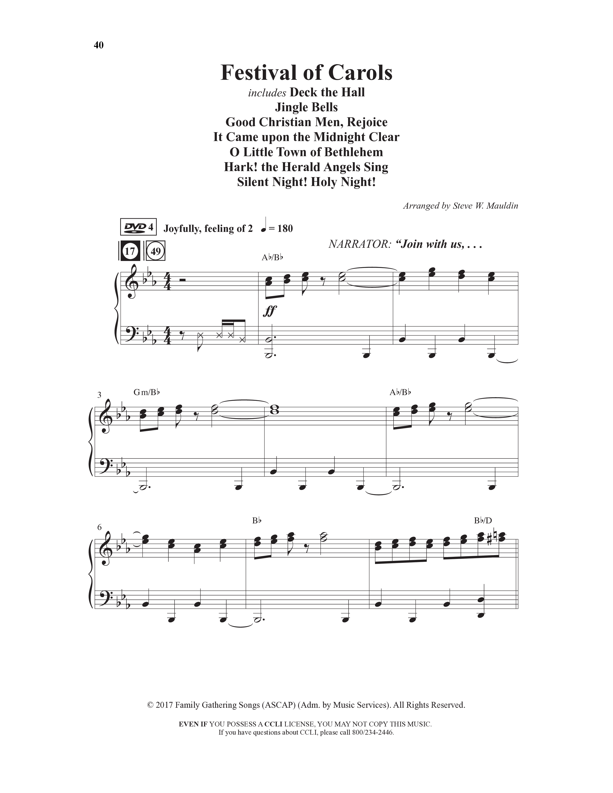 Here We Come a'Caroling (5 Song Choral Collection) Song 4 (Piano SATB) (Word Music Choral)