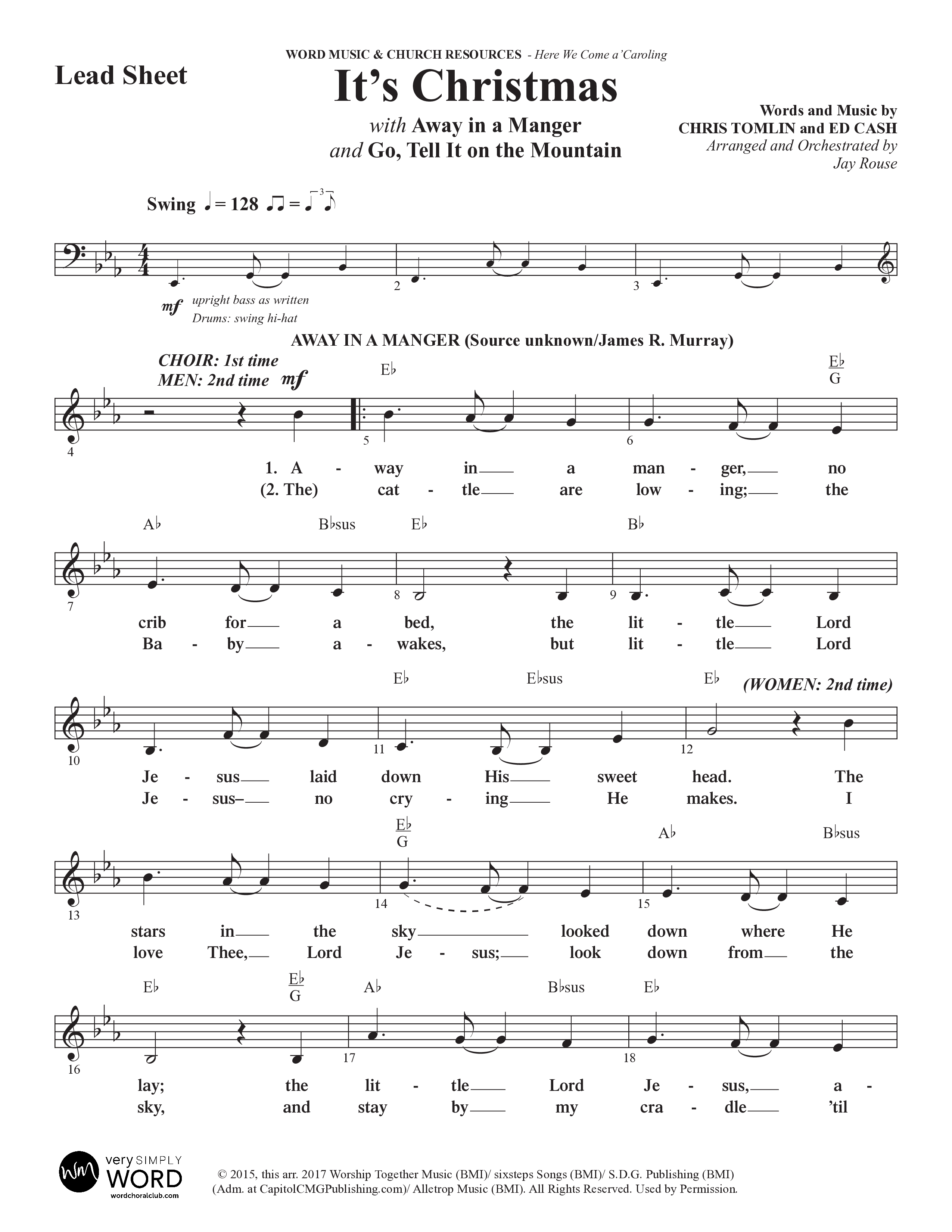 Here We Come a'Caroling (5 Song Choral Collection) Song 5 (Lead & Chords) (Word Music Choral)
