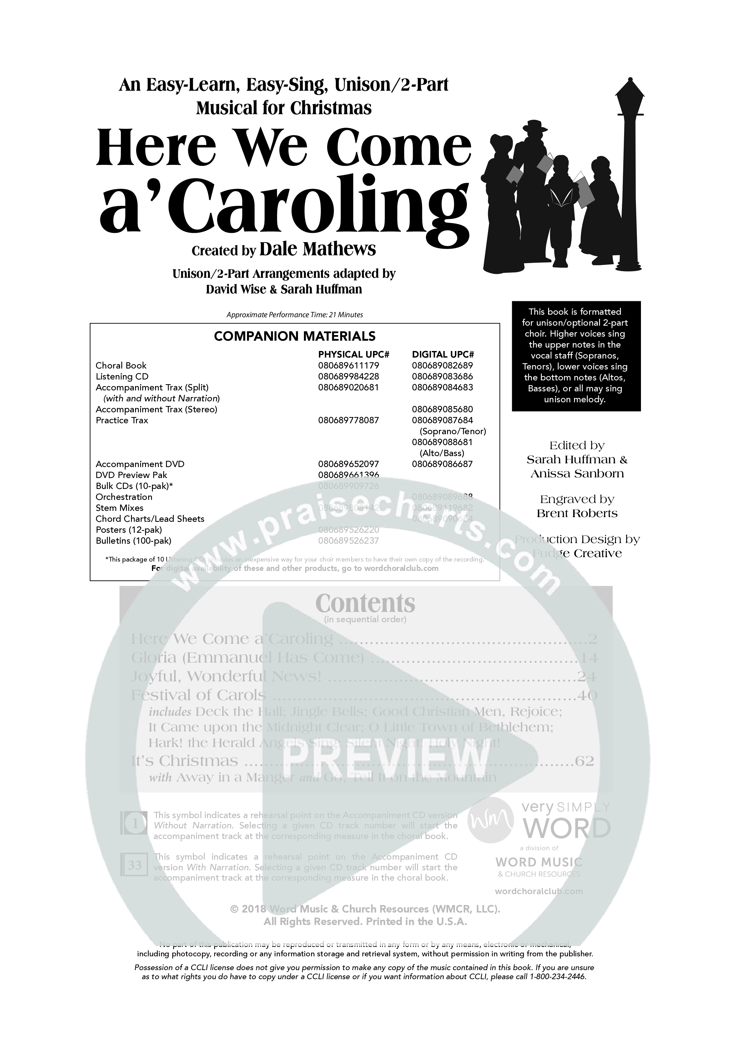 Here We Come a'Caroling (5 Song Choral Collection) Choral Book (Word Music Choral)