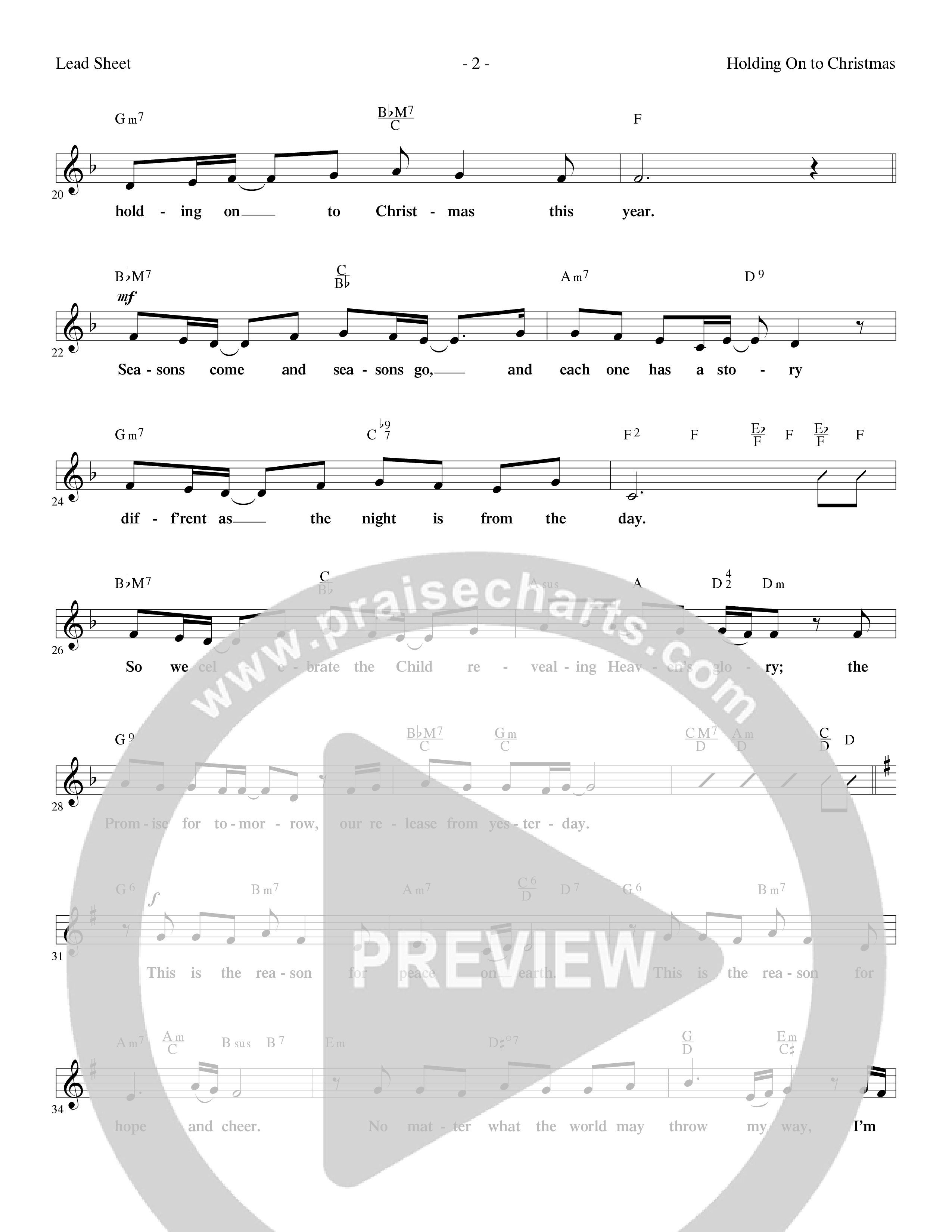 Holding On To Christmas (9 Song Choral Collection) Song 2 (Lead & Chords) (Word Music Choral / Arr. Marty Parks)