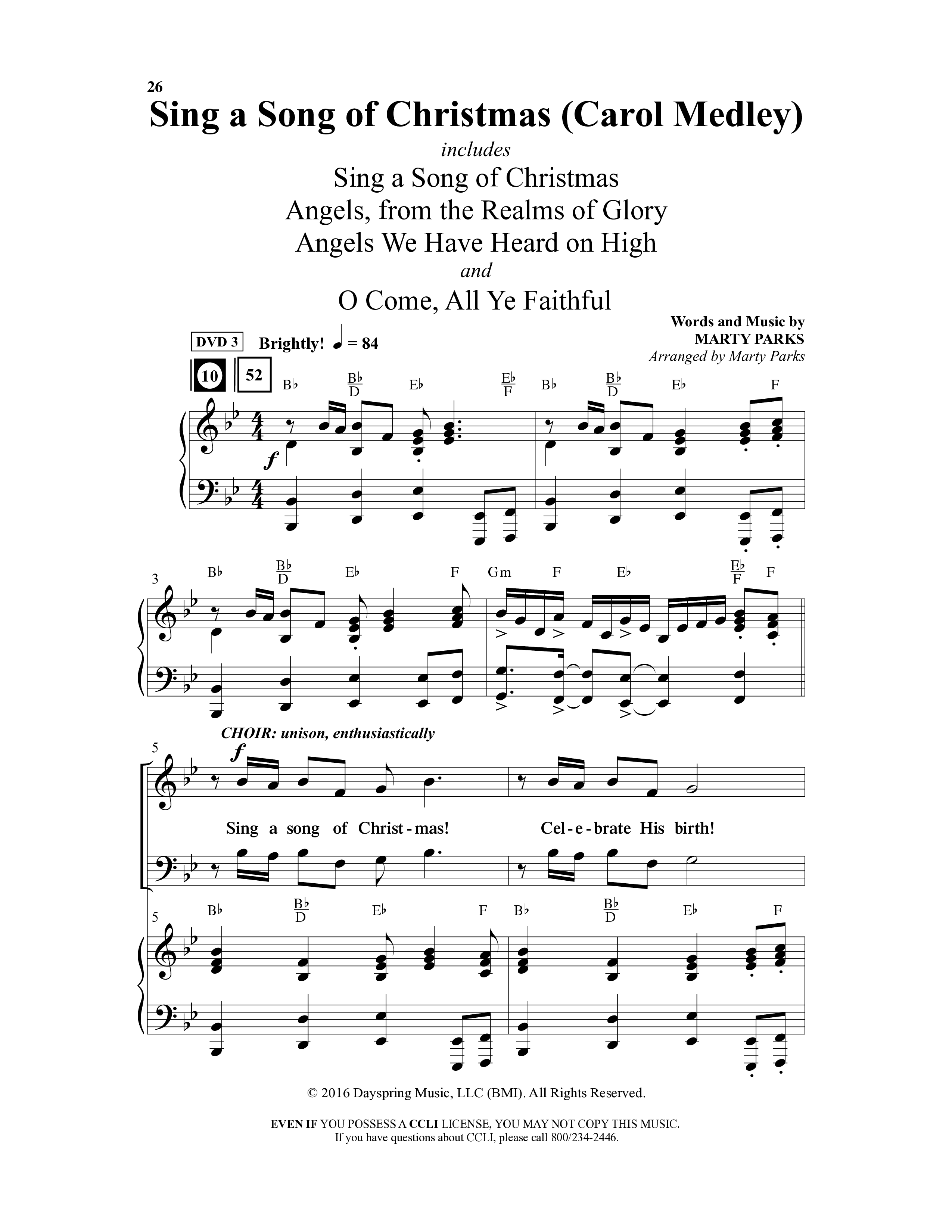 Holding On To Christmas (9 Song Choral Collection) Song 3 (Piano SATB) (Word Music Choral / Arr. Marty Parks)