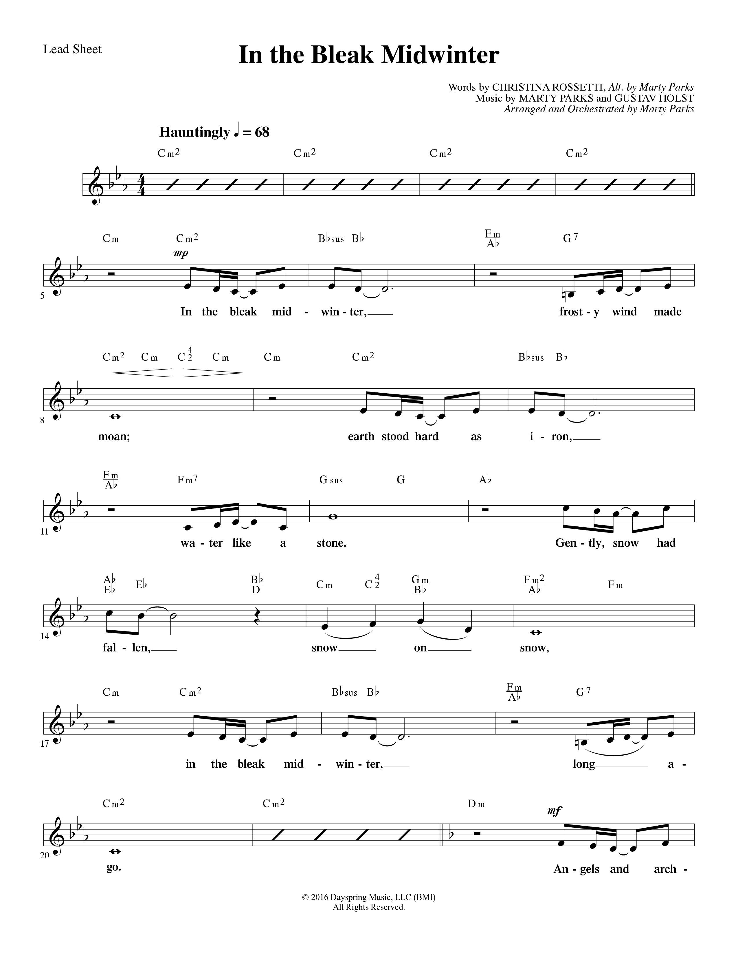 Holding On To Christmas (9 Song Choral Collection) Song 4 (Lead & Chords) (Word Music Choral / Arr. Marty Parks)