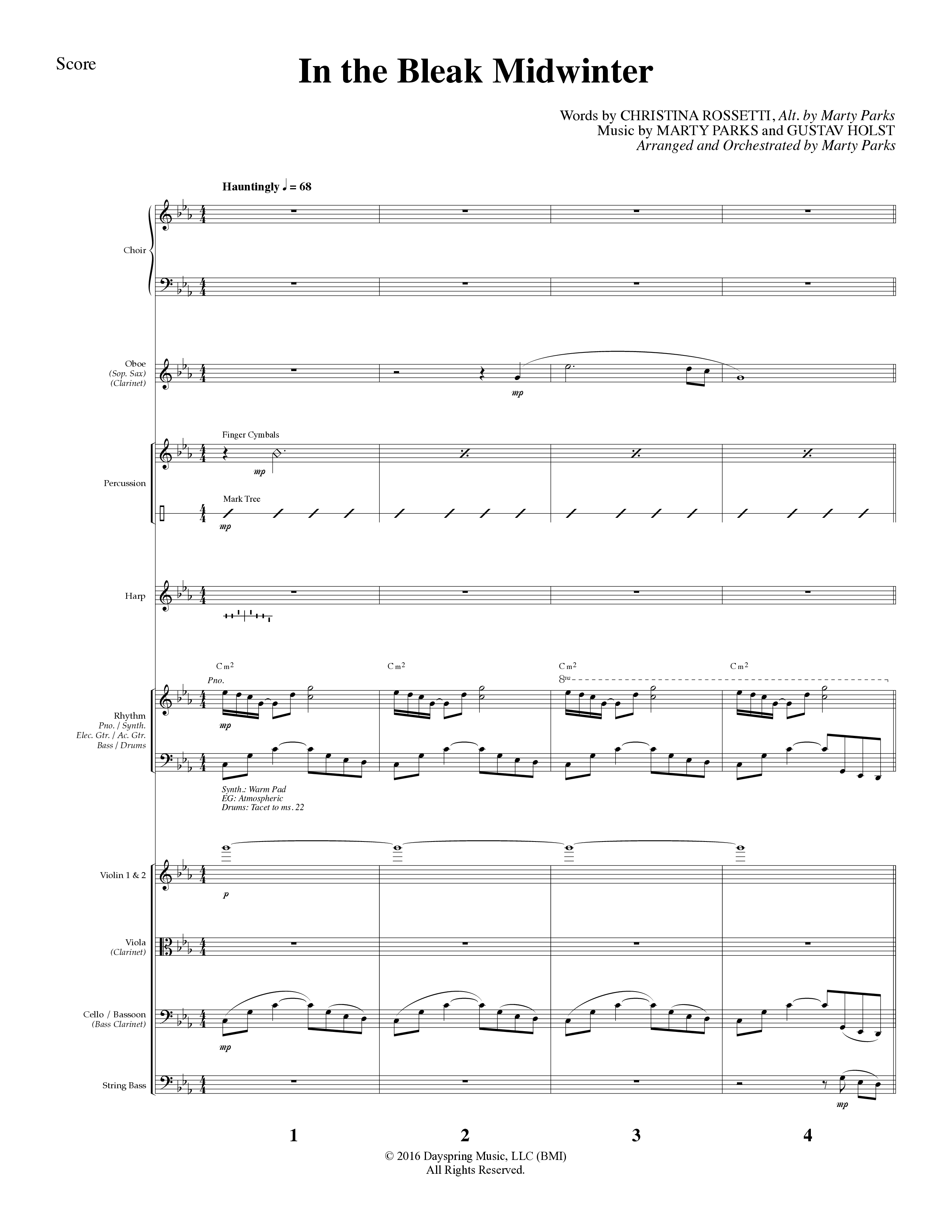 Holding On To Christmas (9 Song Choral Collection) Song 4 (Orchestration) (Word Music Choral / Arr. Marty Parks)