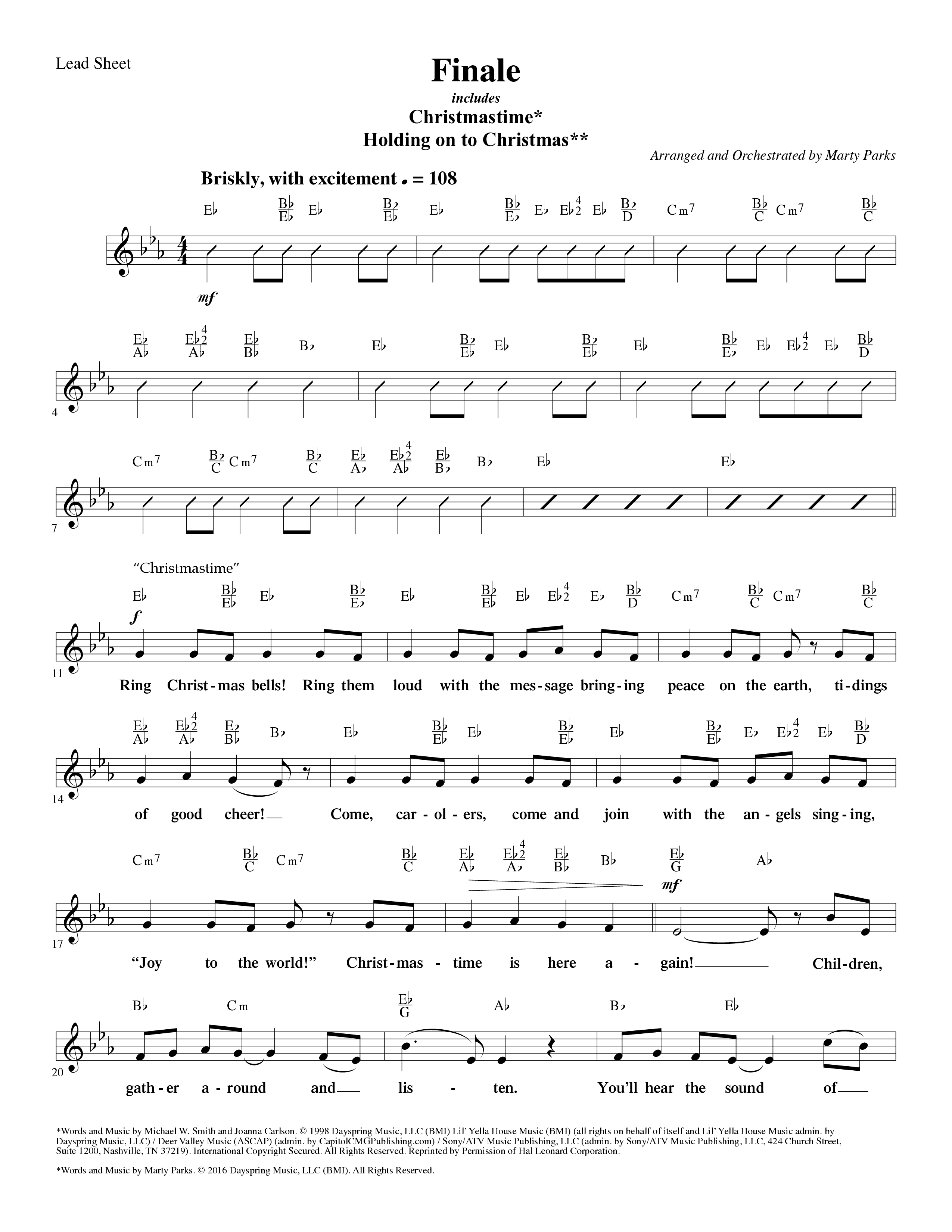 Holding On To Christmas (9 Song Choral Collection) Song 9 (Lead & Chords) (Word Music Choral / Arr. Marty Parks)
