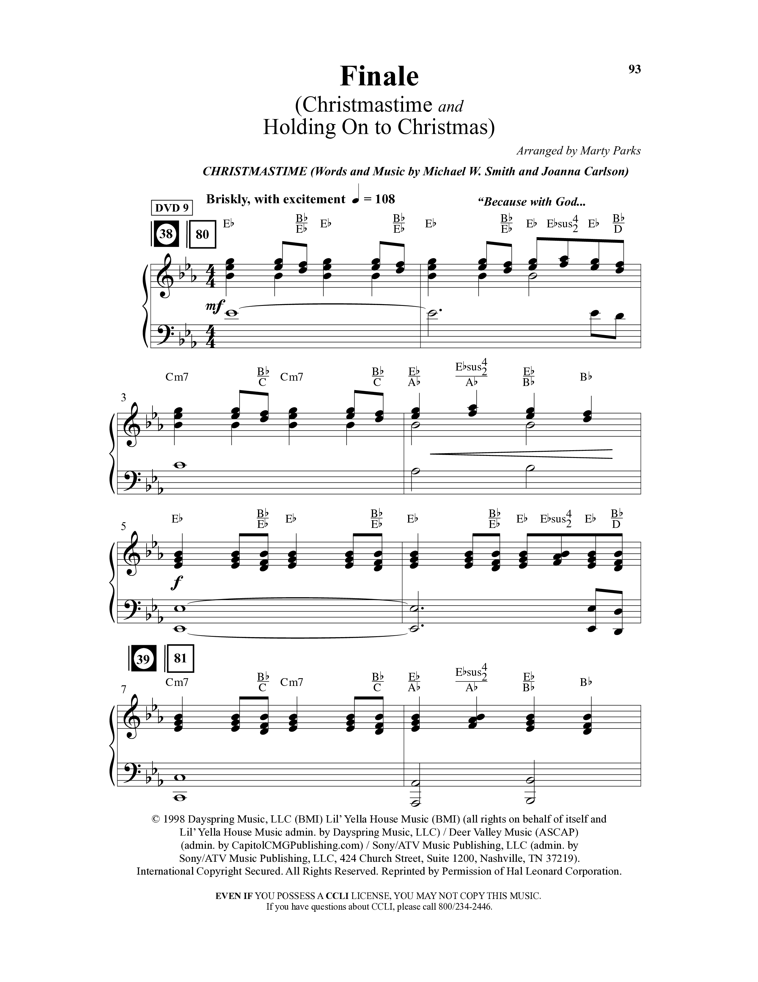 Holding On To Christmas (9 Song Choral Collection) Song 9 (Piano SATB) (Word Music Choral / Arr. Marty Parks)