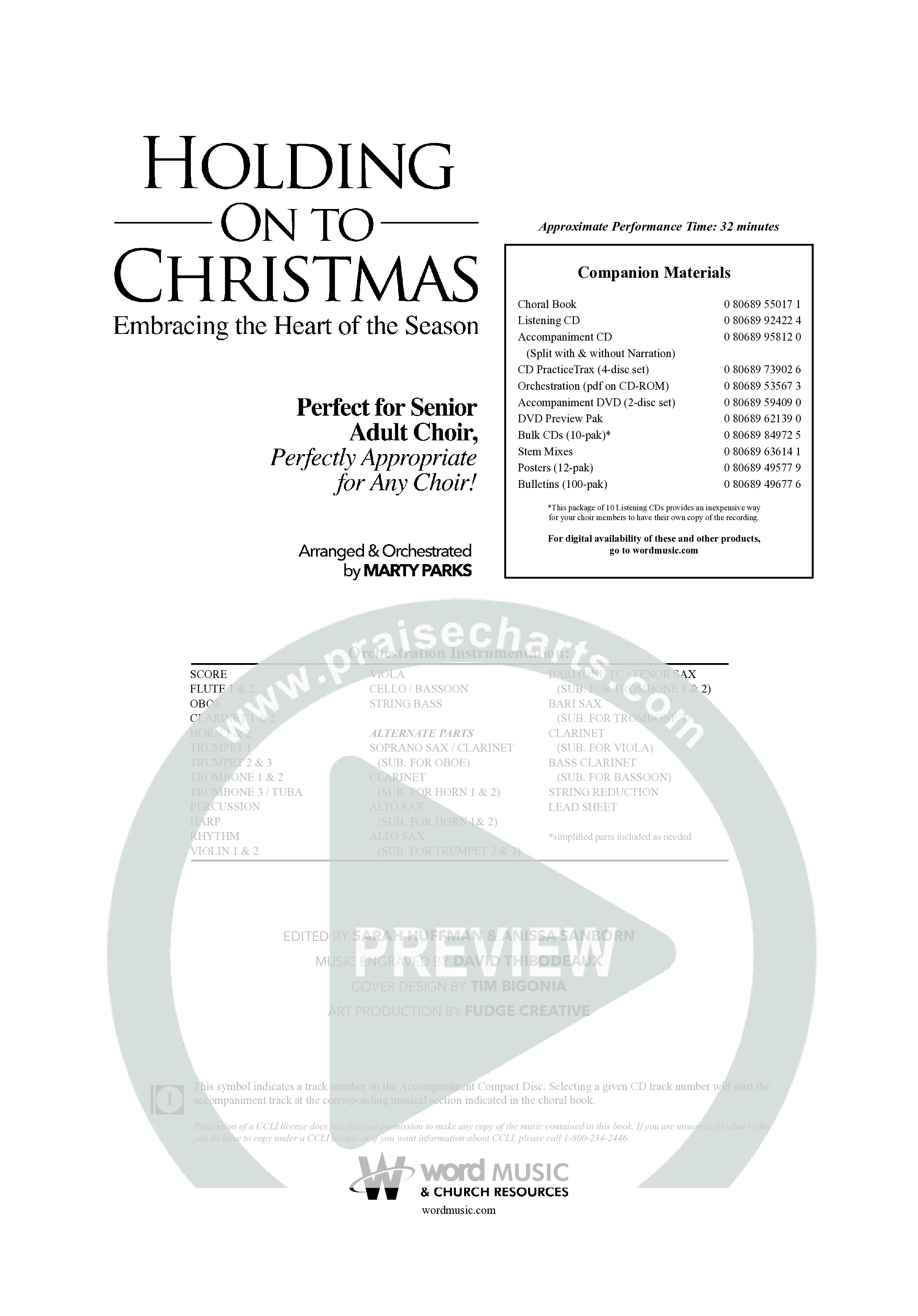 Holding On To Christmas (9 Song Choral Collection) Choral Book (Word Music Choral / Arr. Marty Parks)