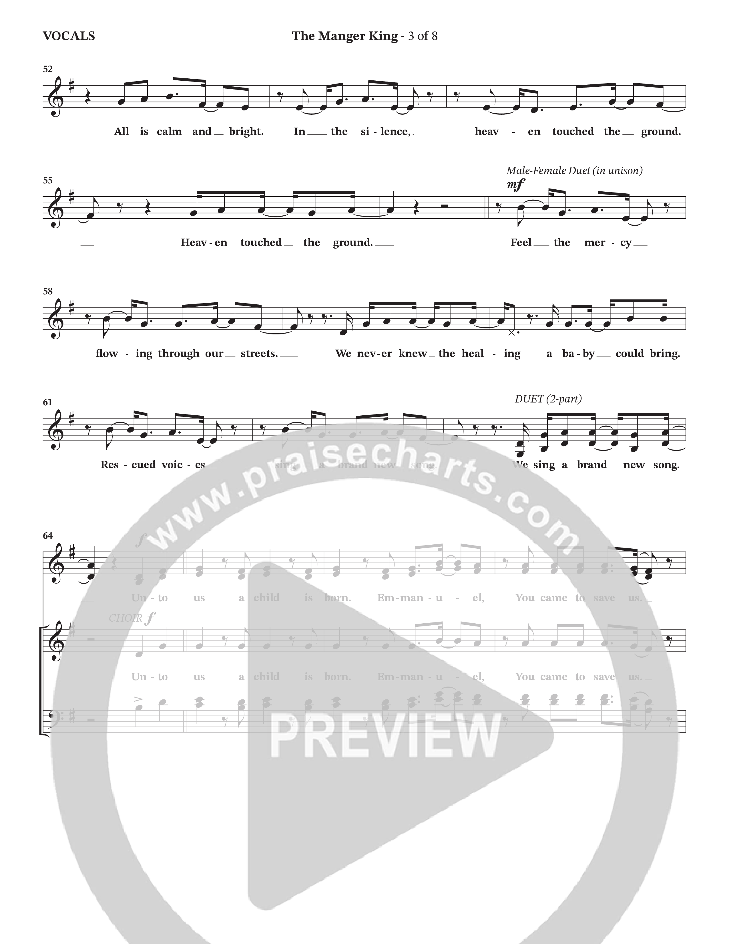 The Manger King (Choral Anthem SATB) Choir Sheet (Prestonwood Worship / Arr. Jonathan Walker)