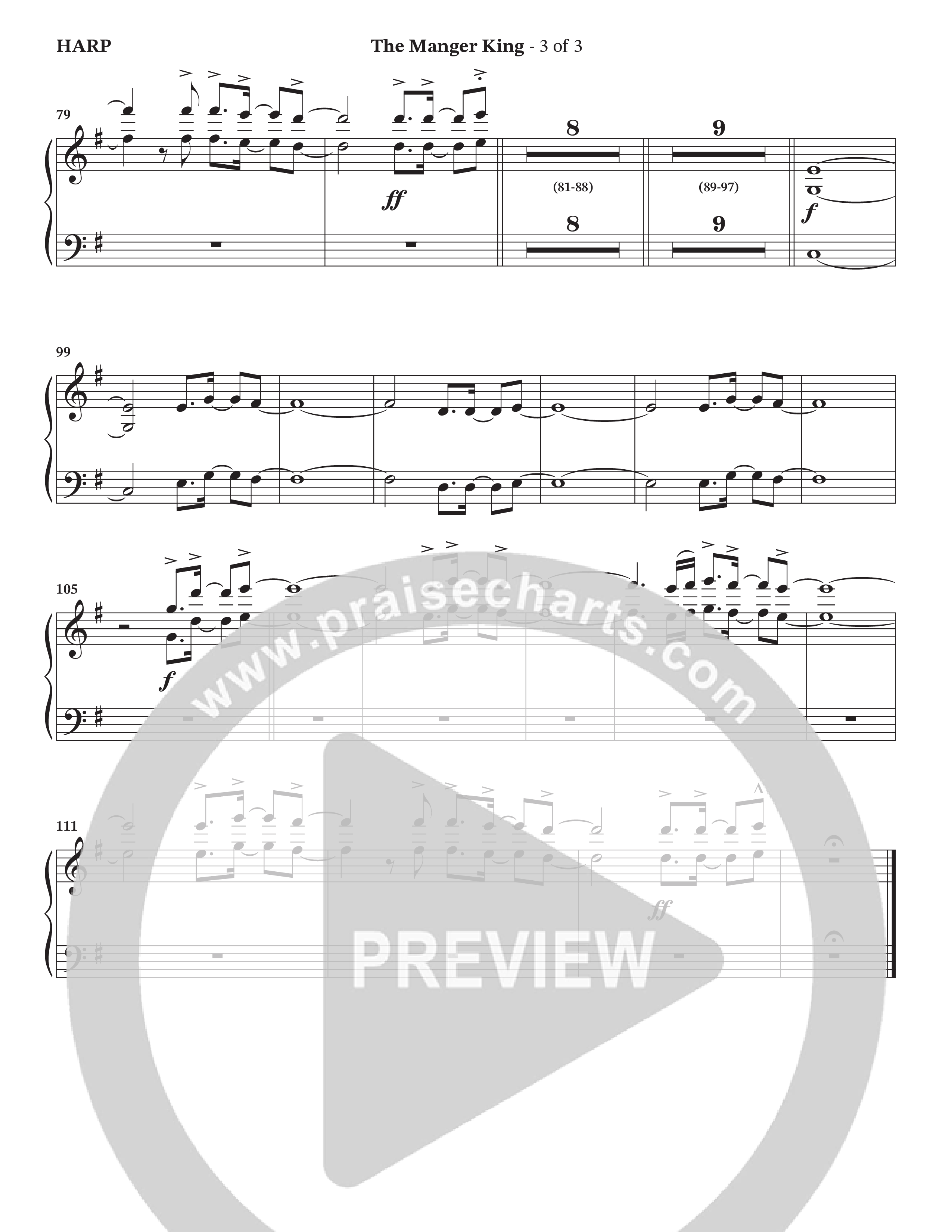 The Manger King (Choral Anthem SATB) Harp (Prestonwood Worship / Arr. Jonathan Walker)