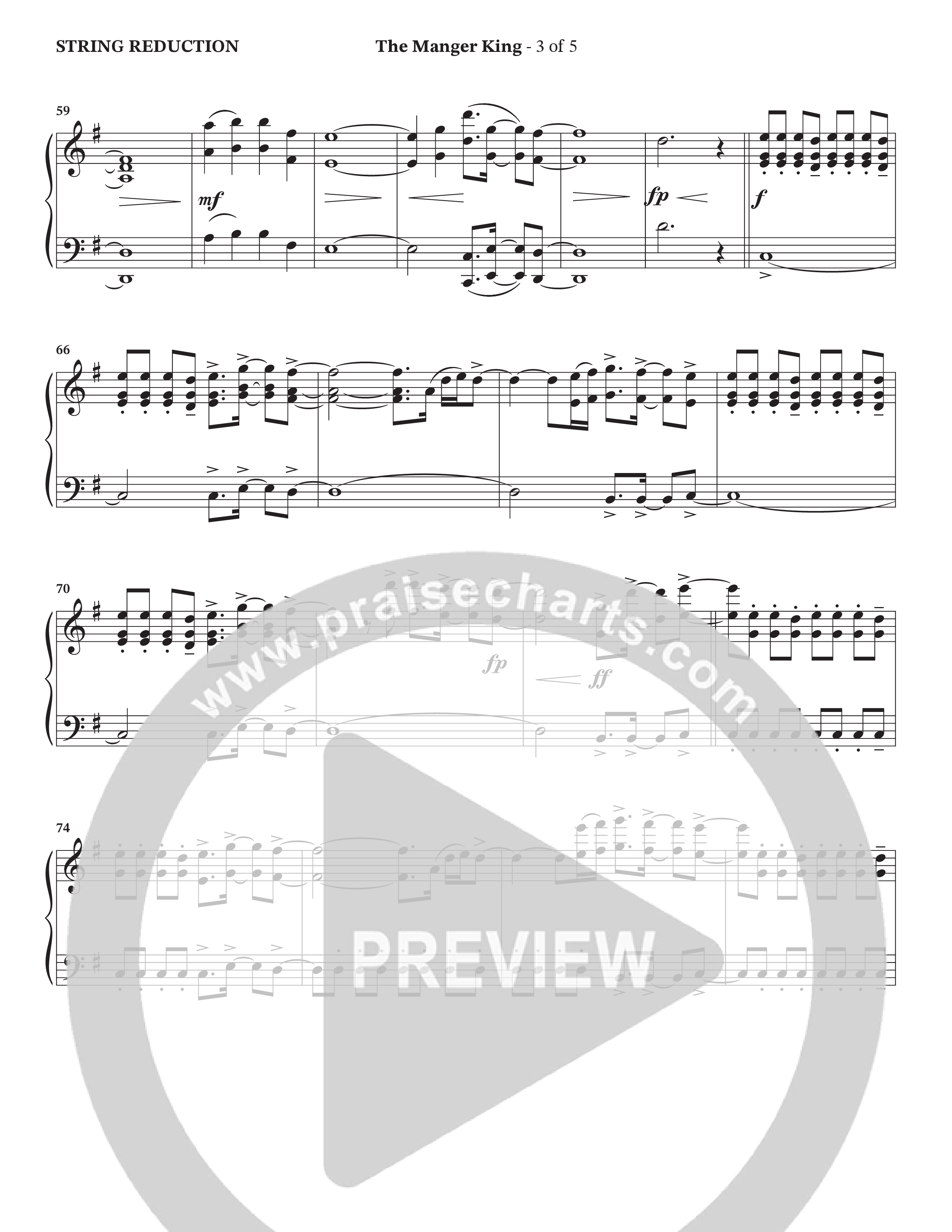 The Manger King (Choral Anthem SATB) String Reduction (Prestonwood Worship / Arr. Jonathan Walker)
