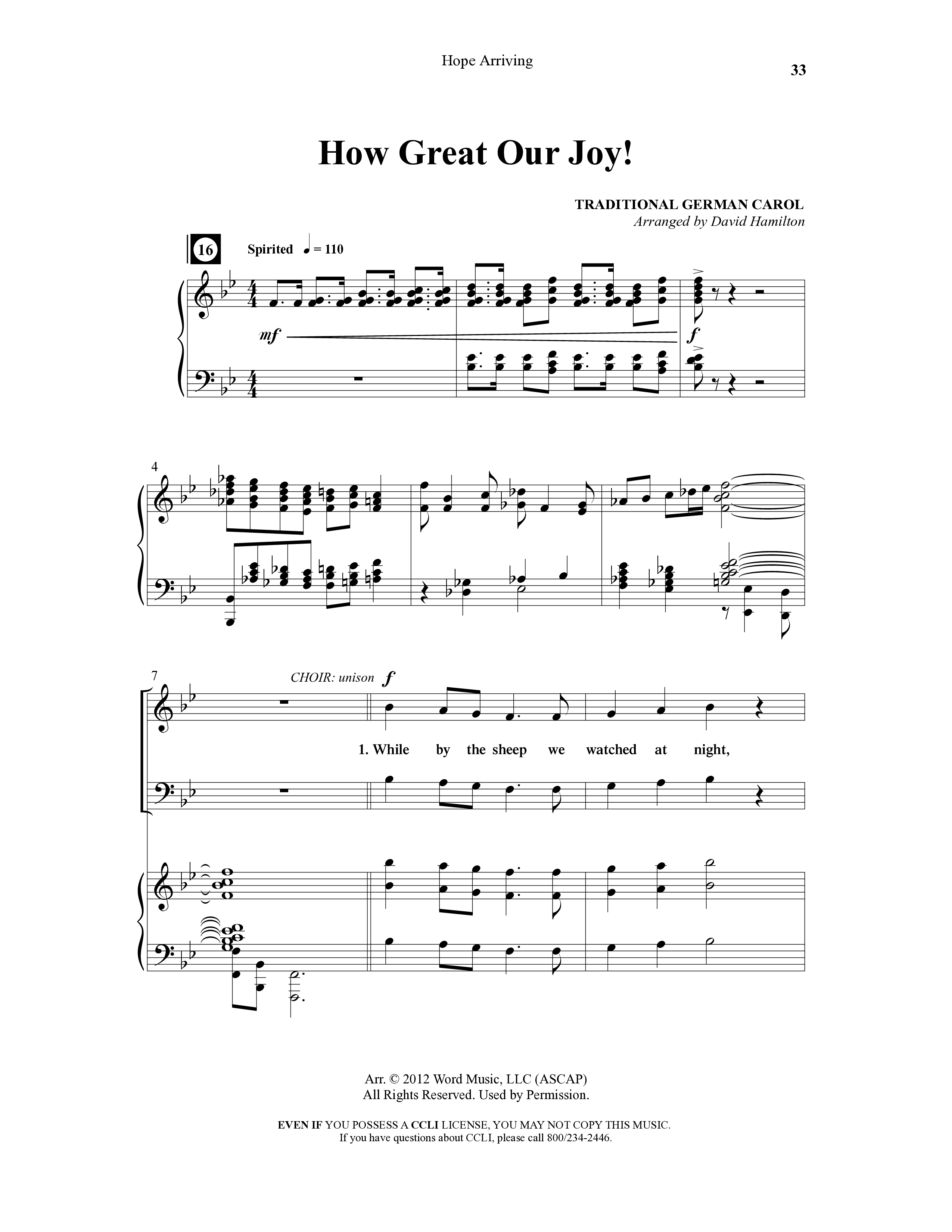 Hope Arriving (6 Song Choral Collection) Song 4 (Piano SATB) (Word Music Choral / Arr. David Hamilton)