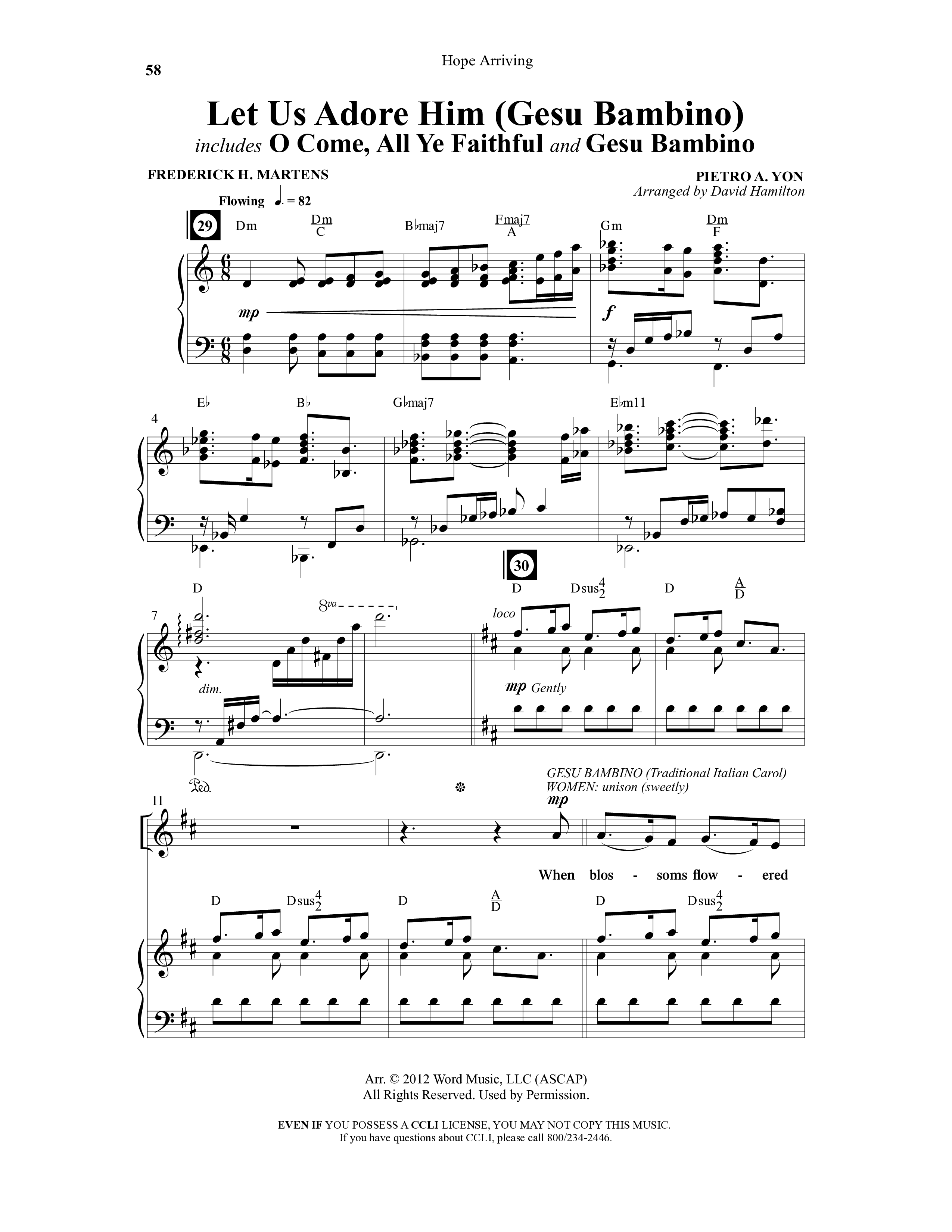 Hope Arriving (6 Song Choral Collection) Song 6 (Piano SATB) (Word Music Choral / Arr. David Hamilton)
