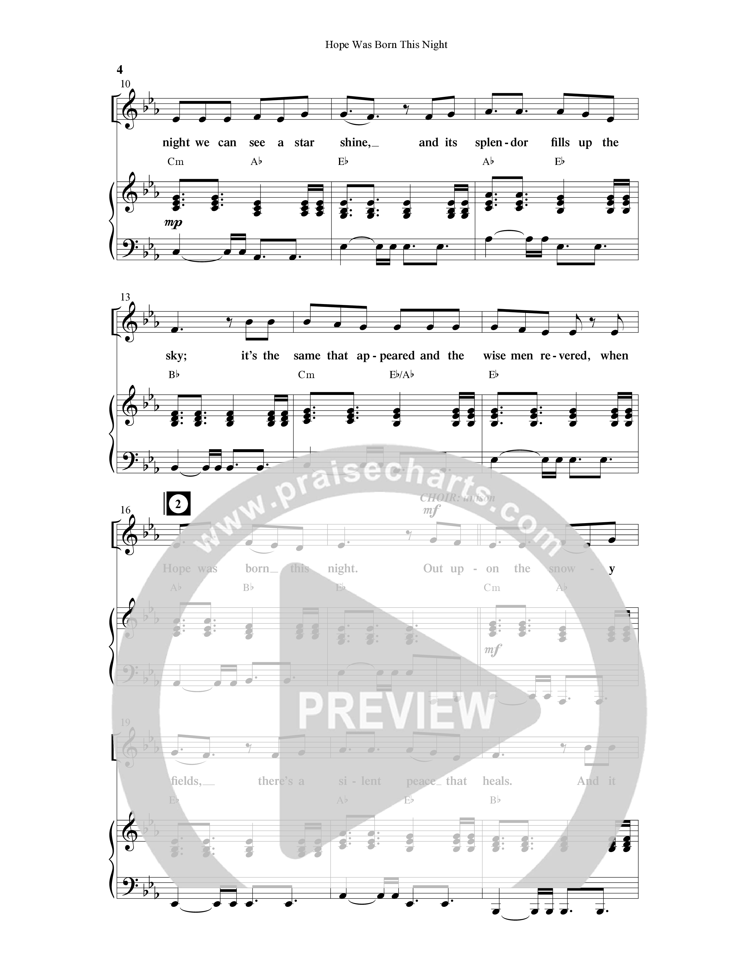 Hope Was Born This Night (6 Song Choral Collection) Song 1 (Piano SATB) (Word Music Choral)