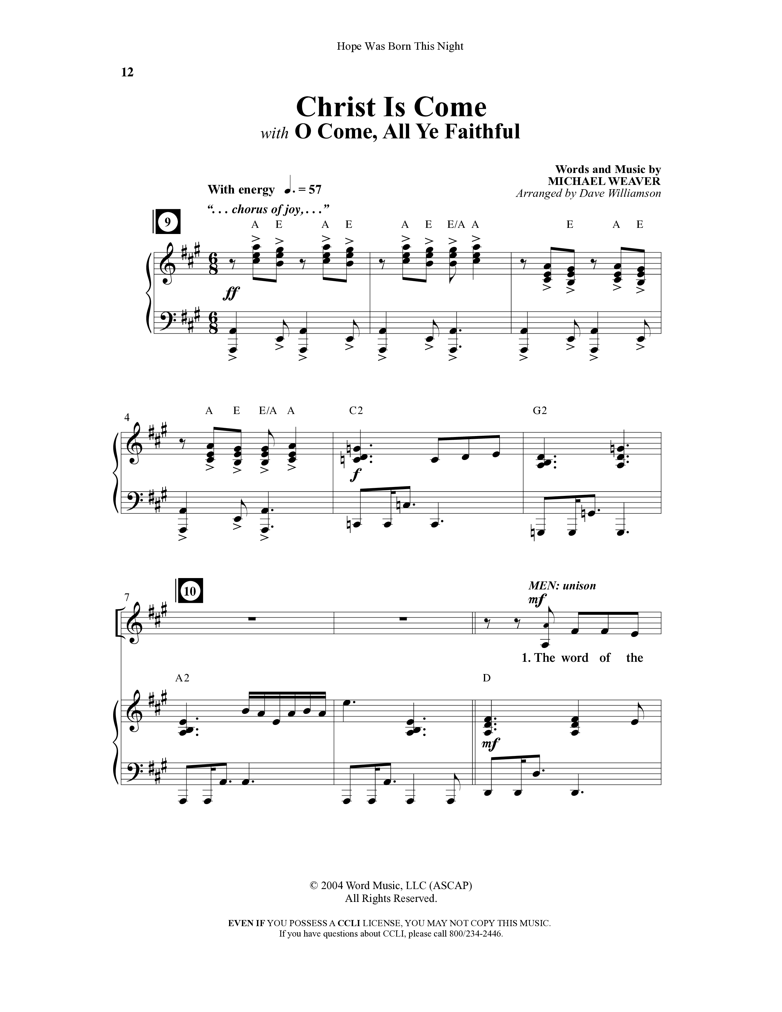 Hope Was Born This Night (6 Song Choral Collection) Song 2 (Piano SATB) (Word Music Choral)