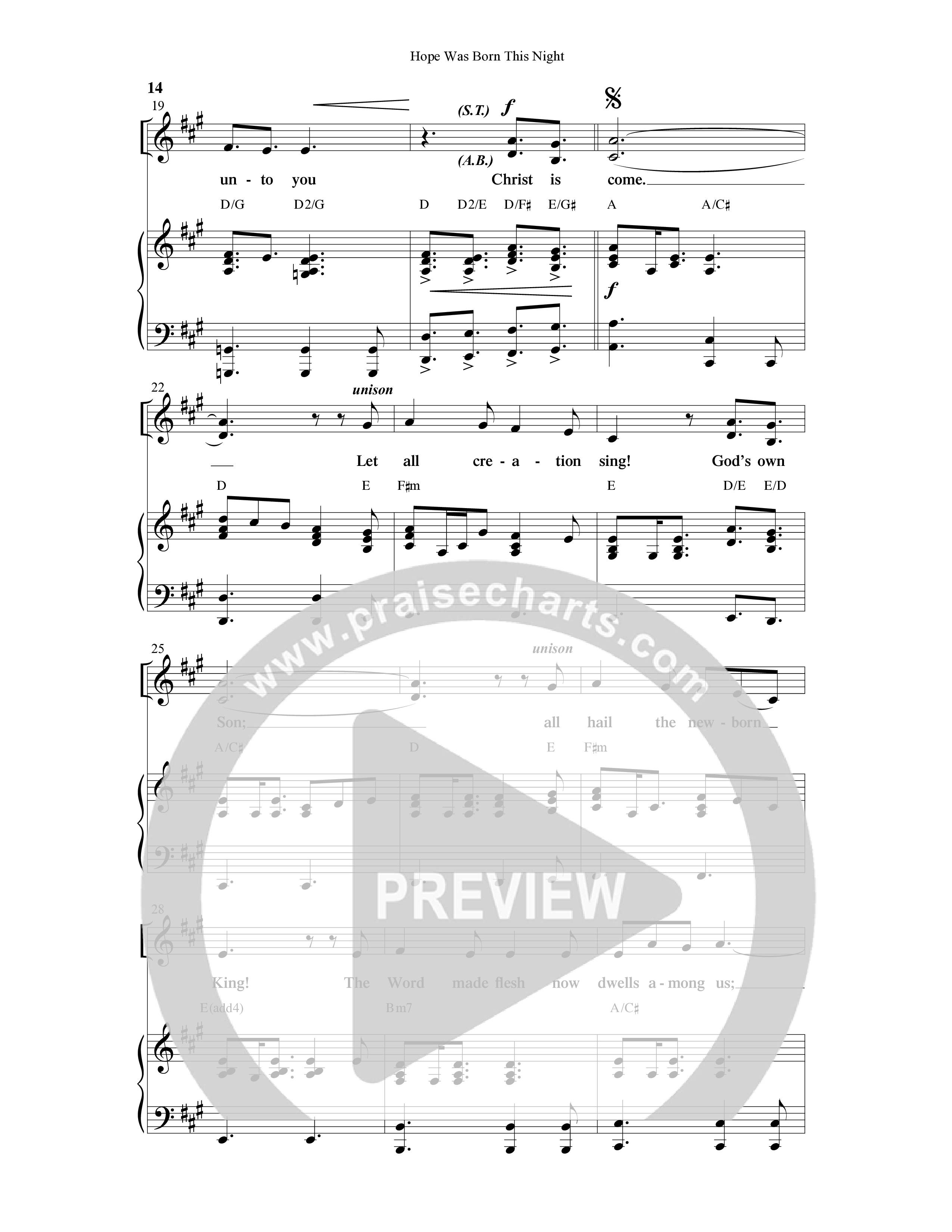 Hope Was Born This Night (6 Song Choral Collection) Song 2 (Piano SATB) (Word Music Choral)