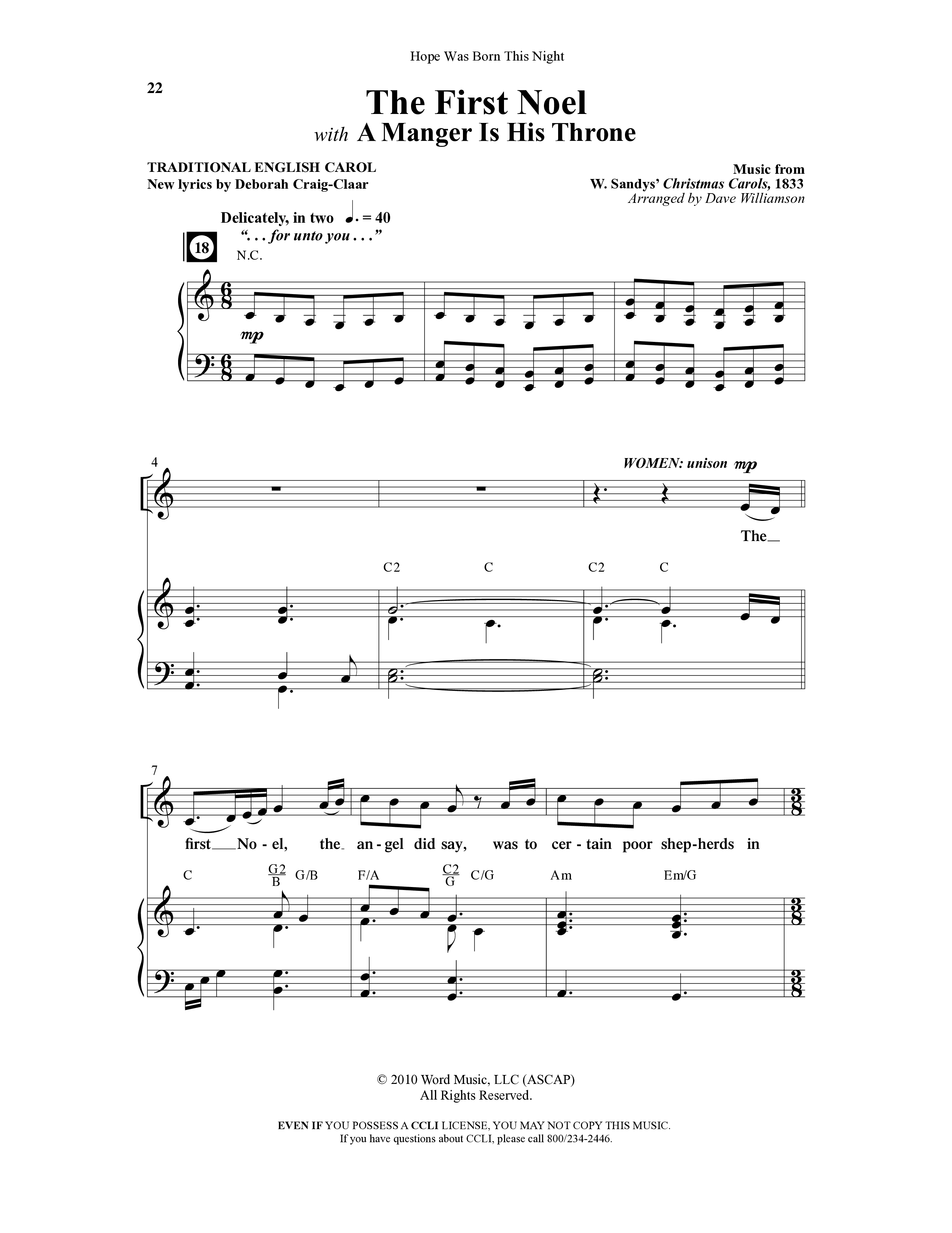 Hope Was Born This Night (6 Song Choral Collection) Song 3 (Piano SATB) (Word Music Choral)