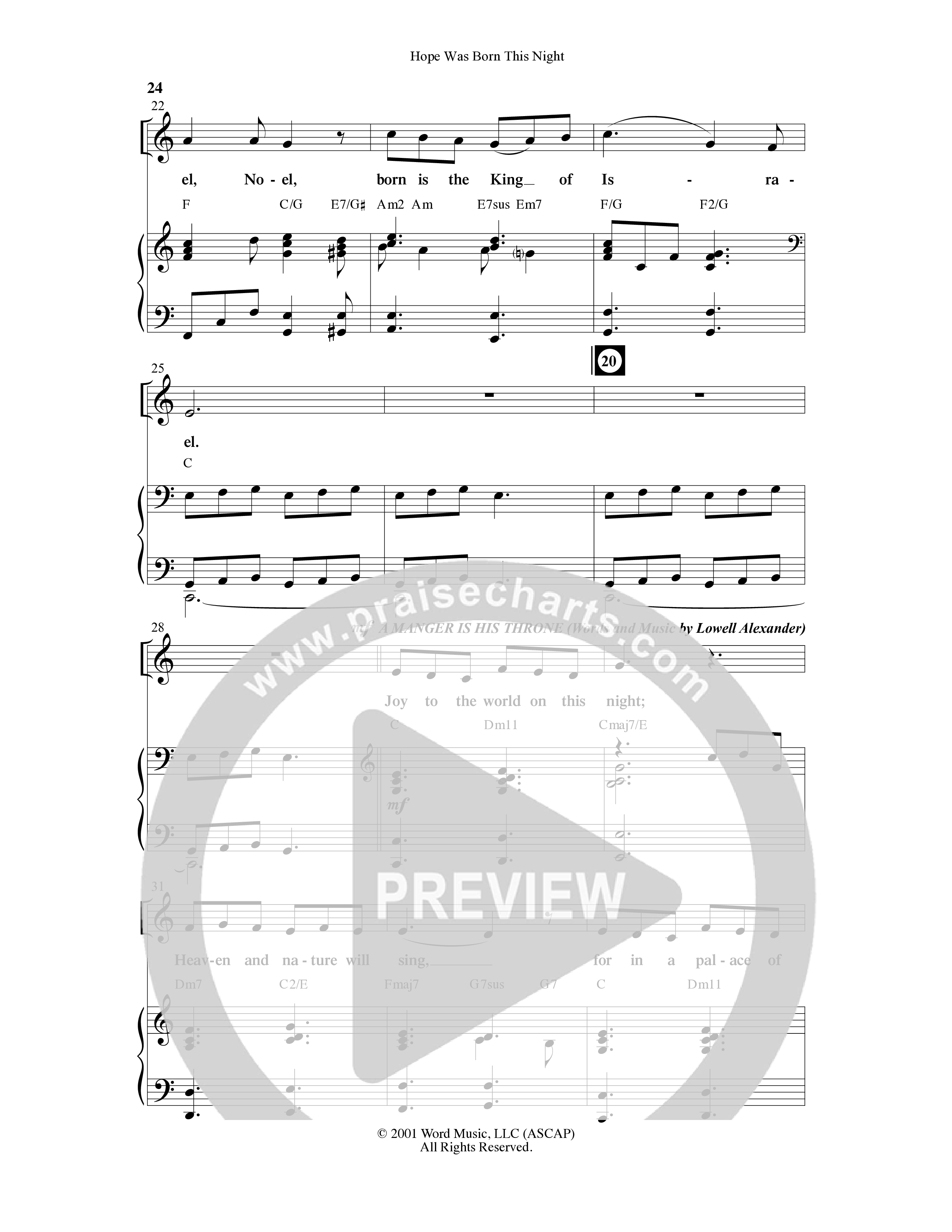 Hope Was Born This Night (6 Song Choral Collection) Song 3 (Piano SATB) (Word Music Choral)