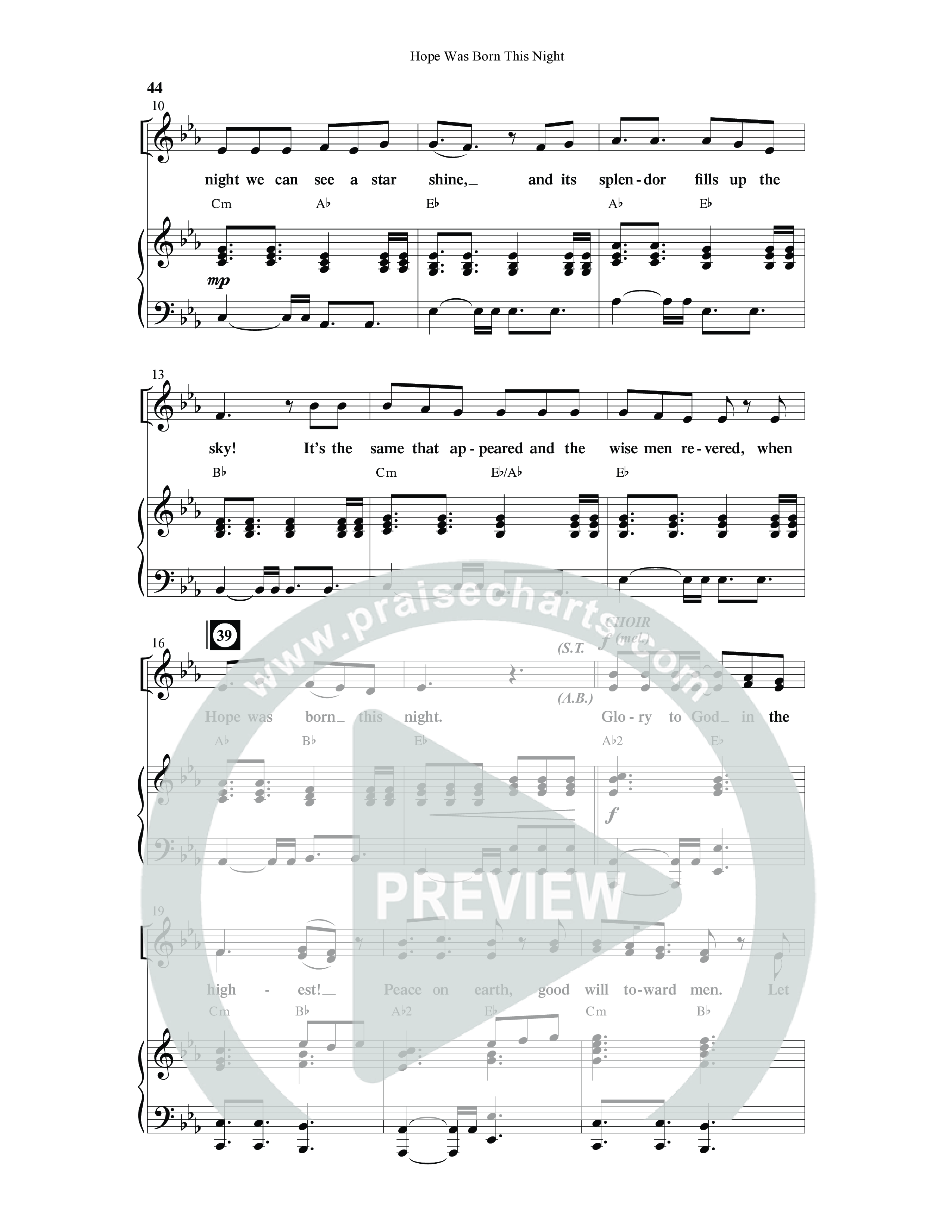 Hope Was Born This Night (6 Song Choral Collection) Song 6 (Piano SATB) (Word Music Choral)