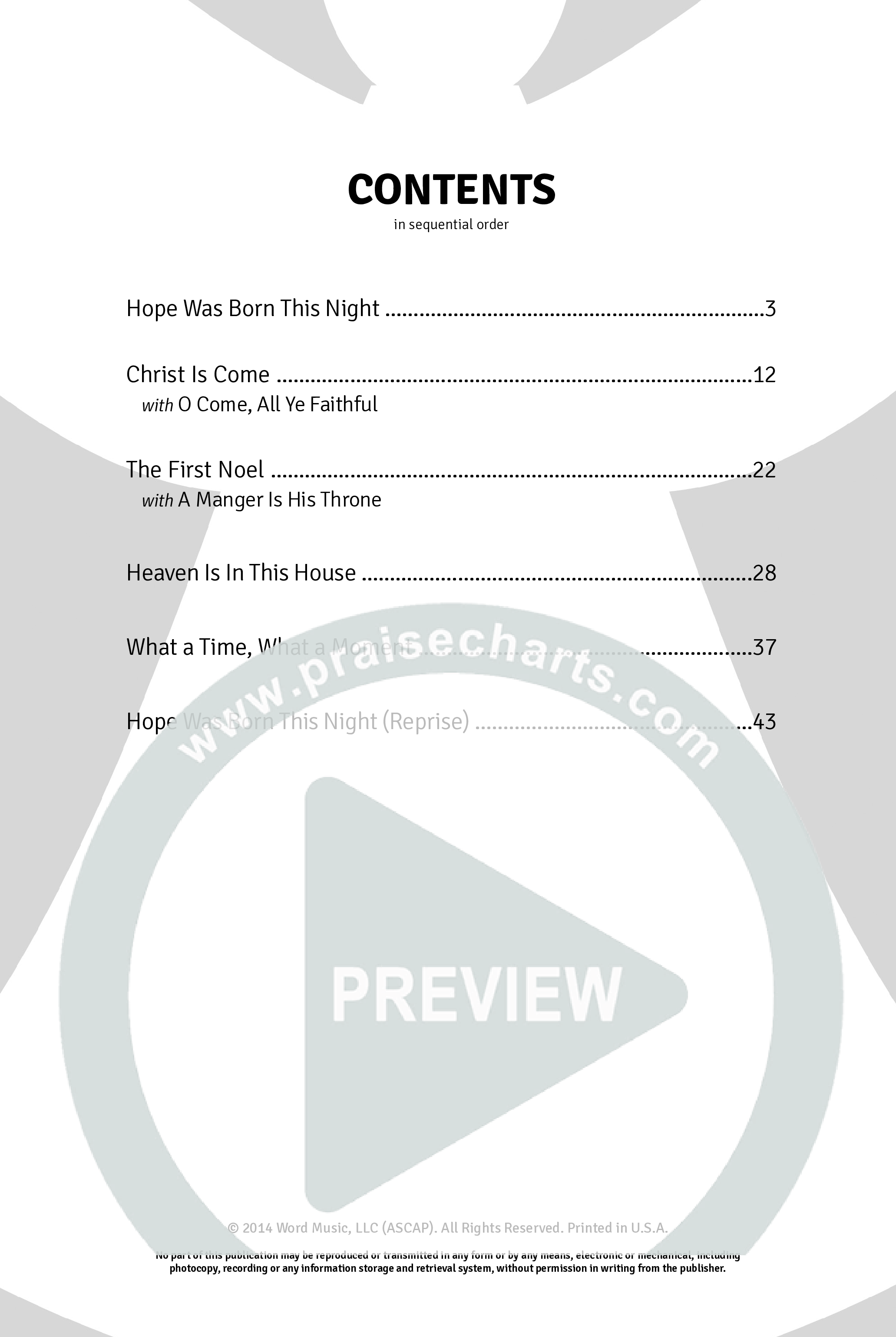 Hope Was Born This Night (6 Song Choral Collection) Choral Book (Word Music Choral)