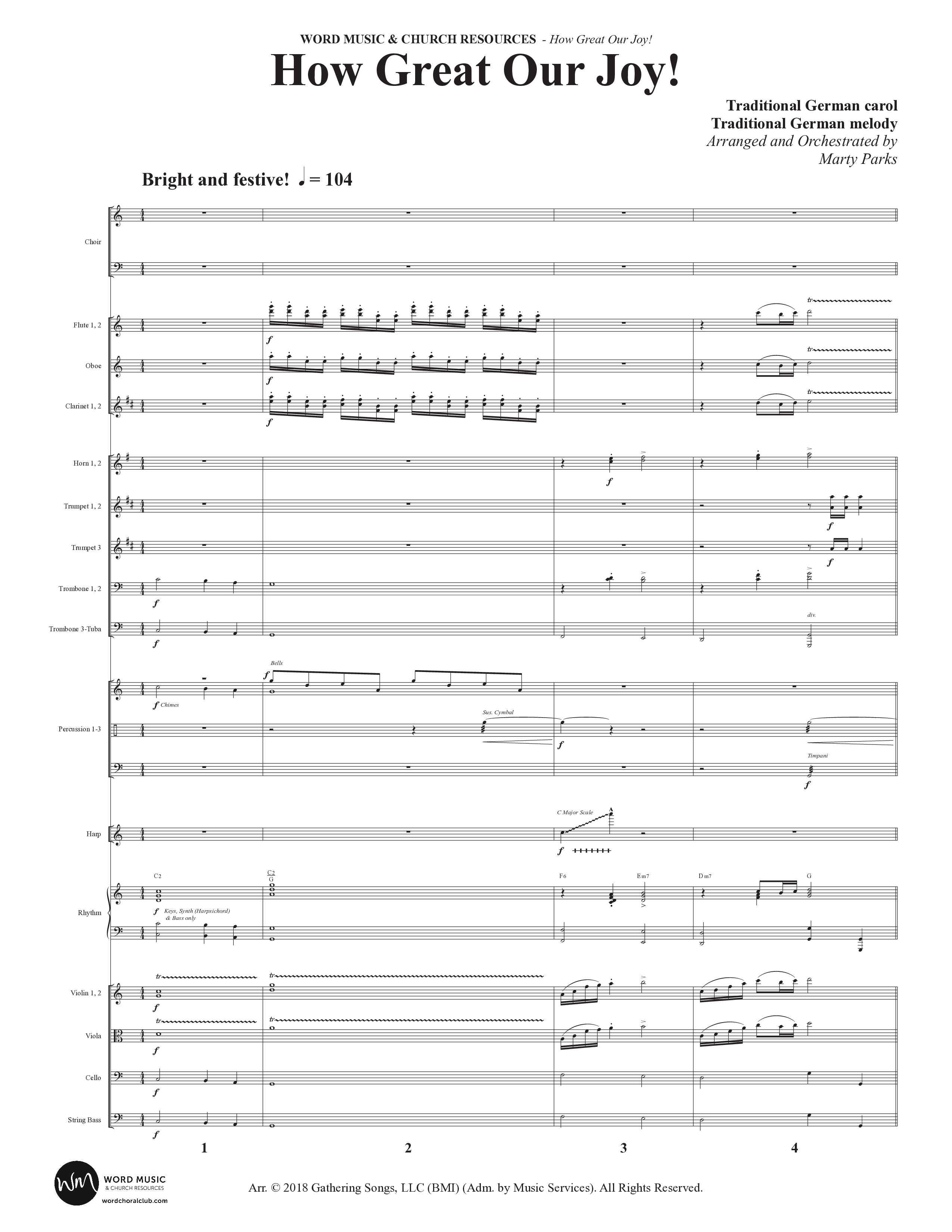 How Great Our Joy (10 Song Choral Collection) Orchestrations (SATB) (Word Music Choral / Arr. Marty Parks)