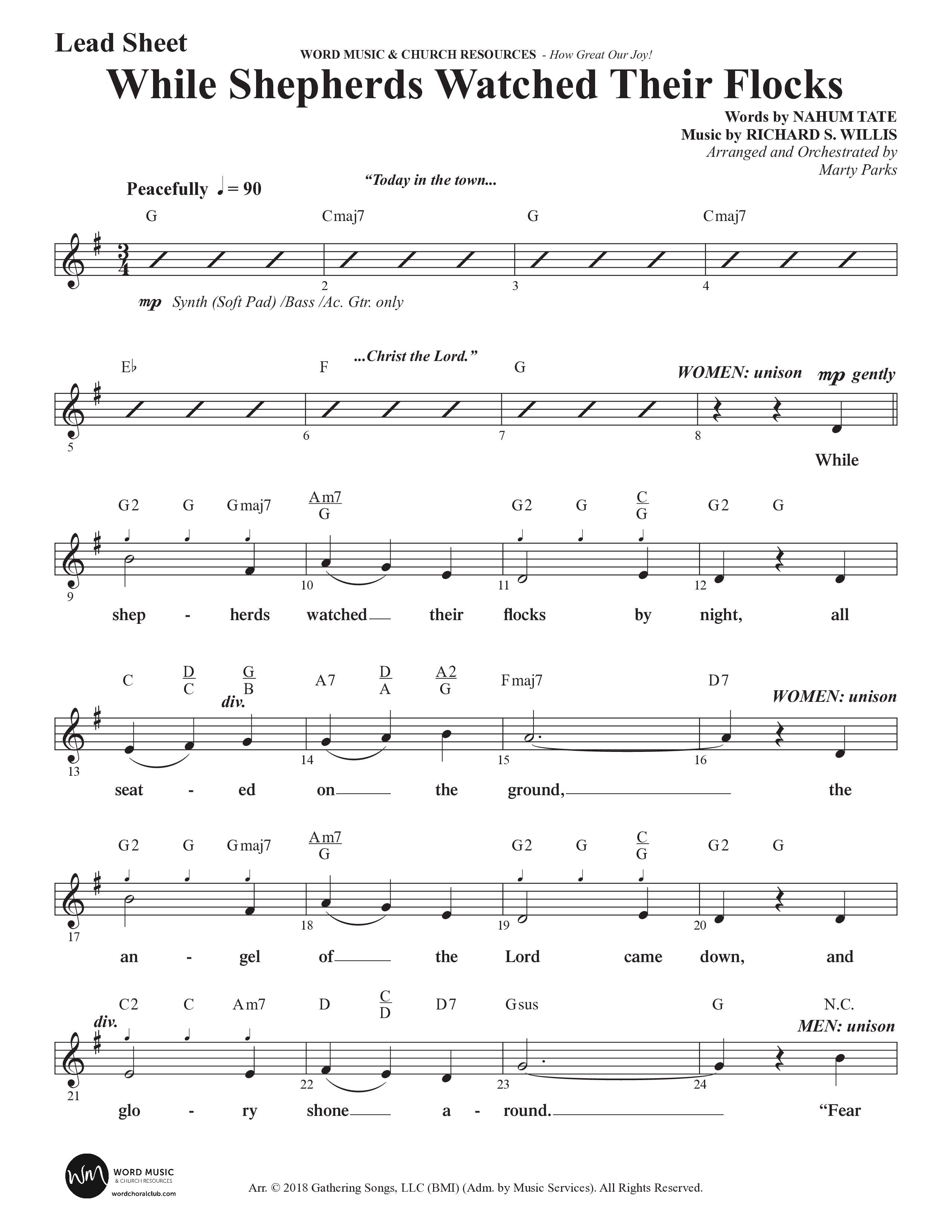How Great Our Joy (10 Song Choral Collection) Song 3 (Lead & Chords) (Word Music Choral / Arr. Marty Parks)