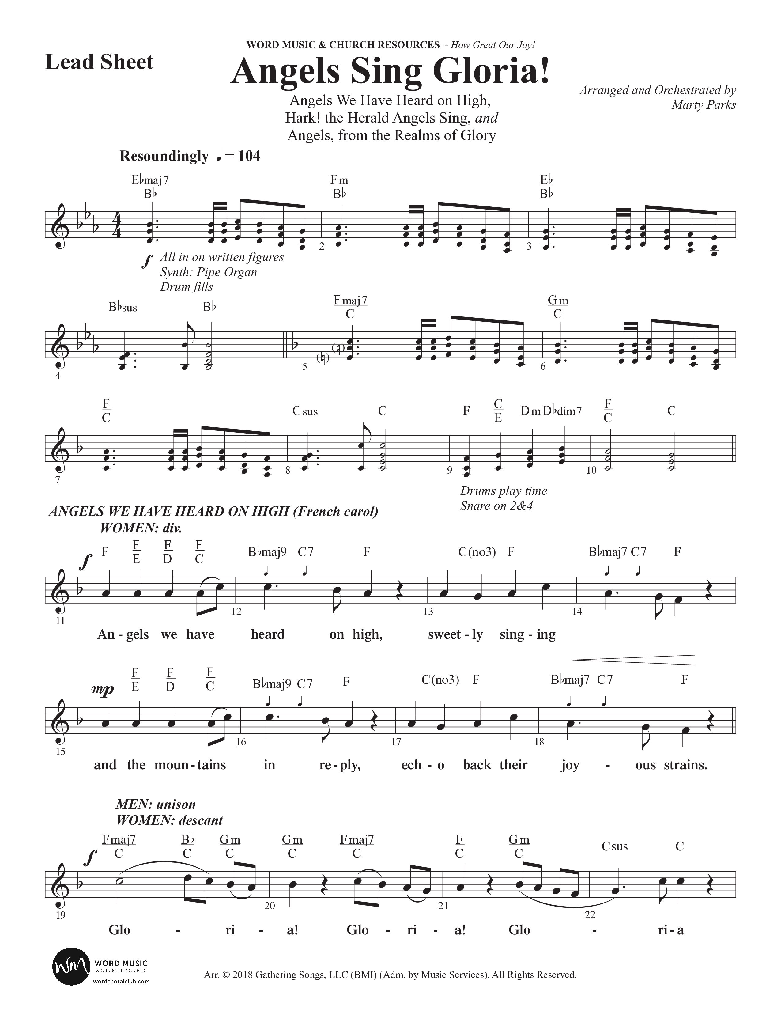 How Great Our Joy (10 Song Choral Collection) Song 4 (Lead & Chords) (Word Music Choral / Arr. Marty Parks)