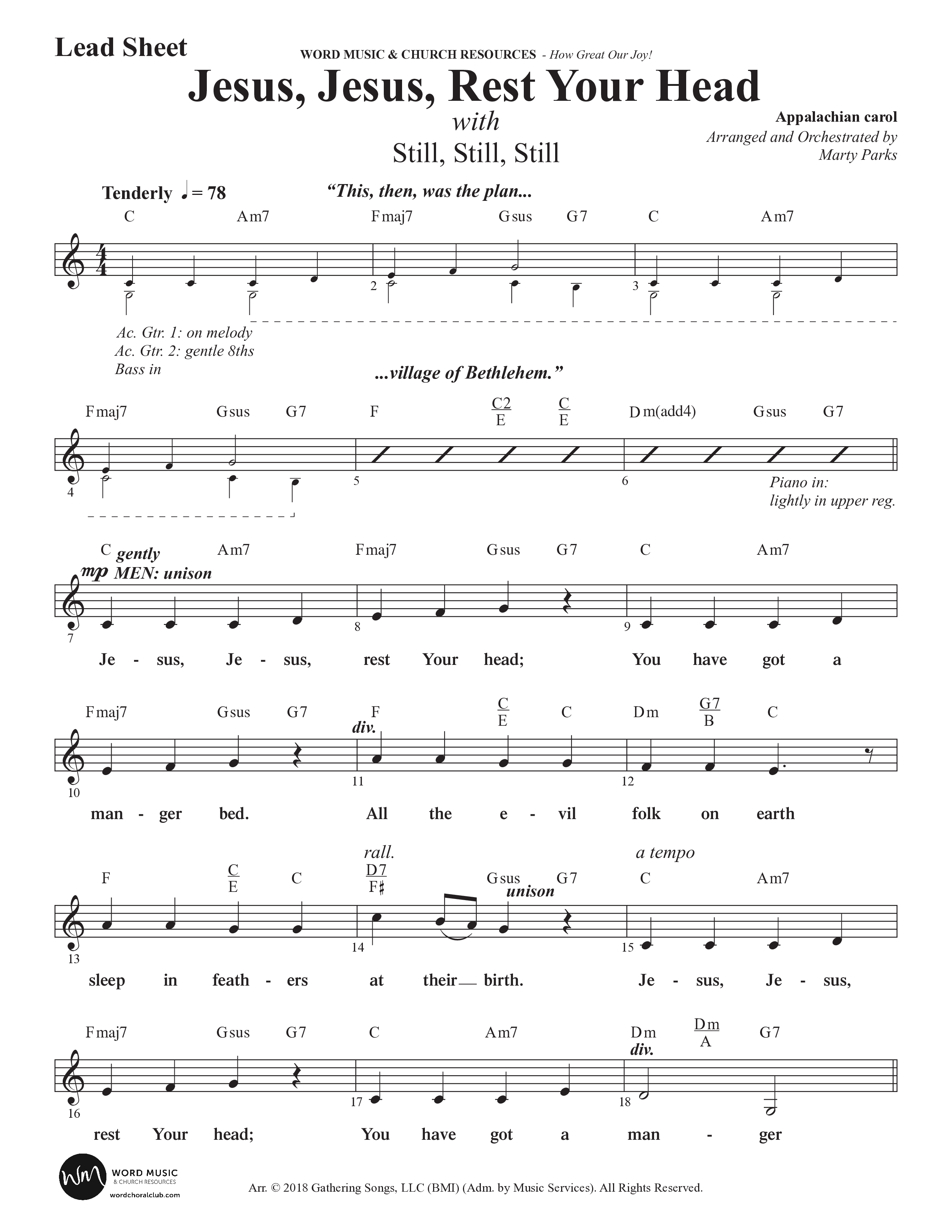 How Great Our Joy (10 Song Choral Collection) Song 5 (Lead & Chords) (Word Music Choral / Arr. Marty Parks)