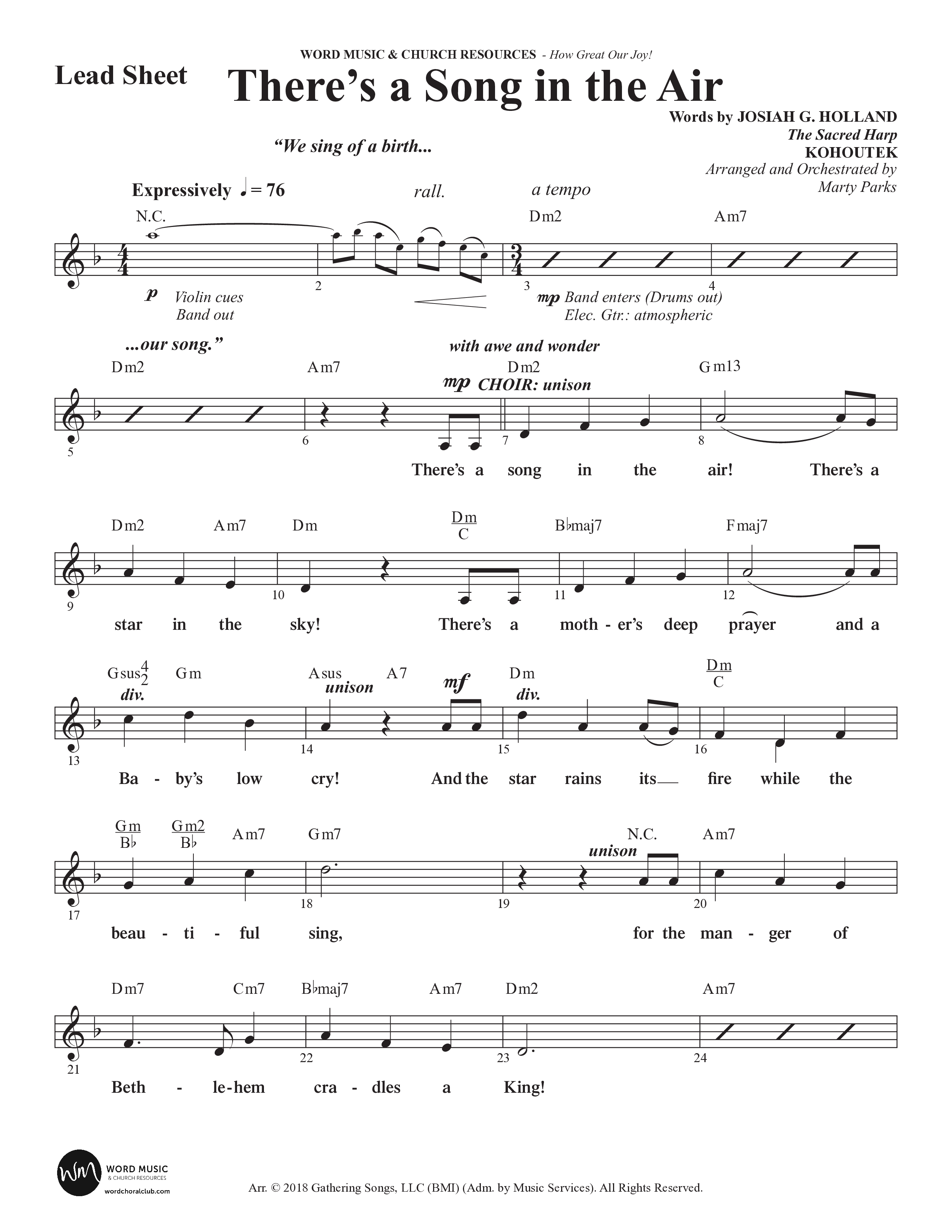 How Great Our Joy (10 Song Choral Collection) Song 8 (Lead & Chords) (Word Music Choral / Arr. Marty Parks)