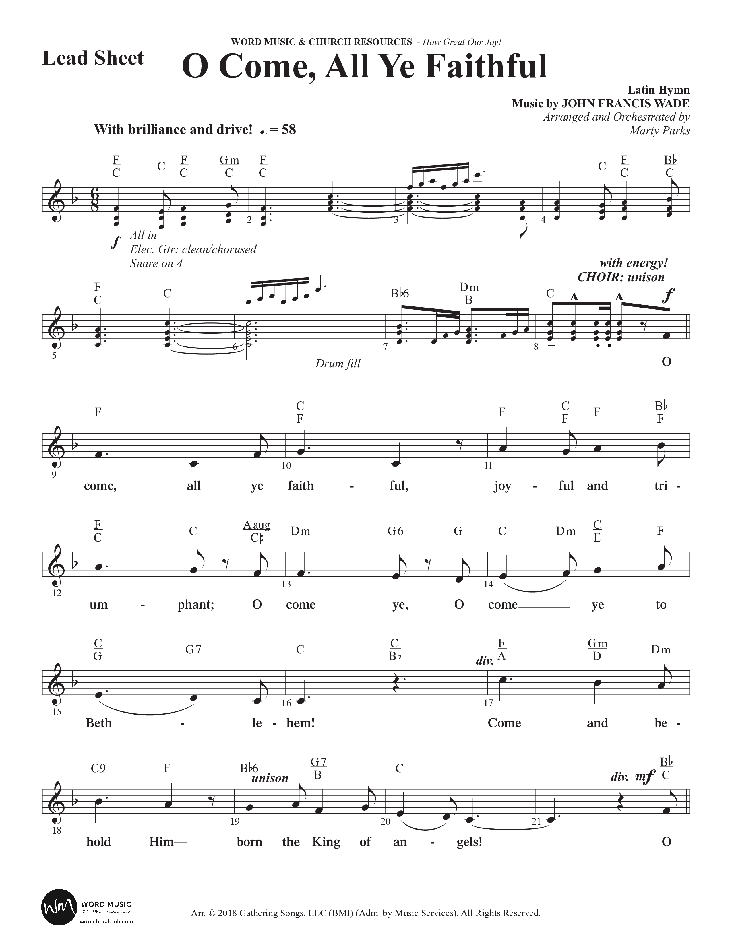 How Great Our Joy (10 Song Choral Collection) Song 9 (Lead & Chords) (Word Music Choral / Arr. Marty Parks)