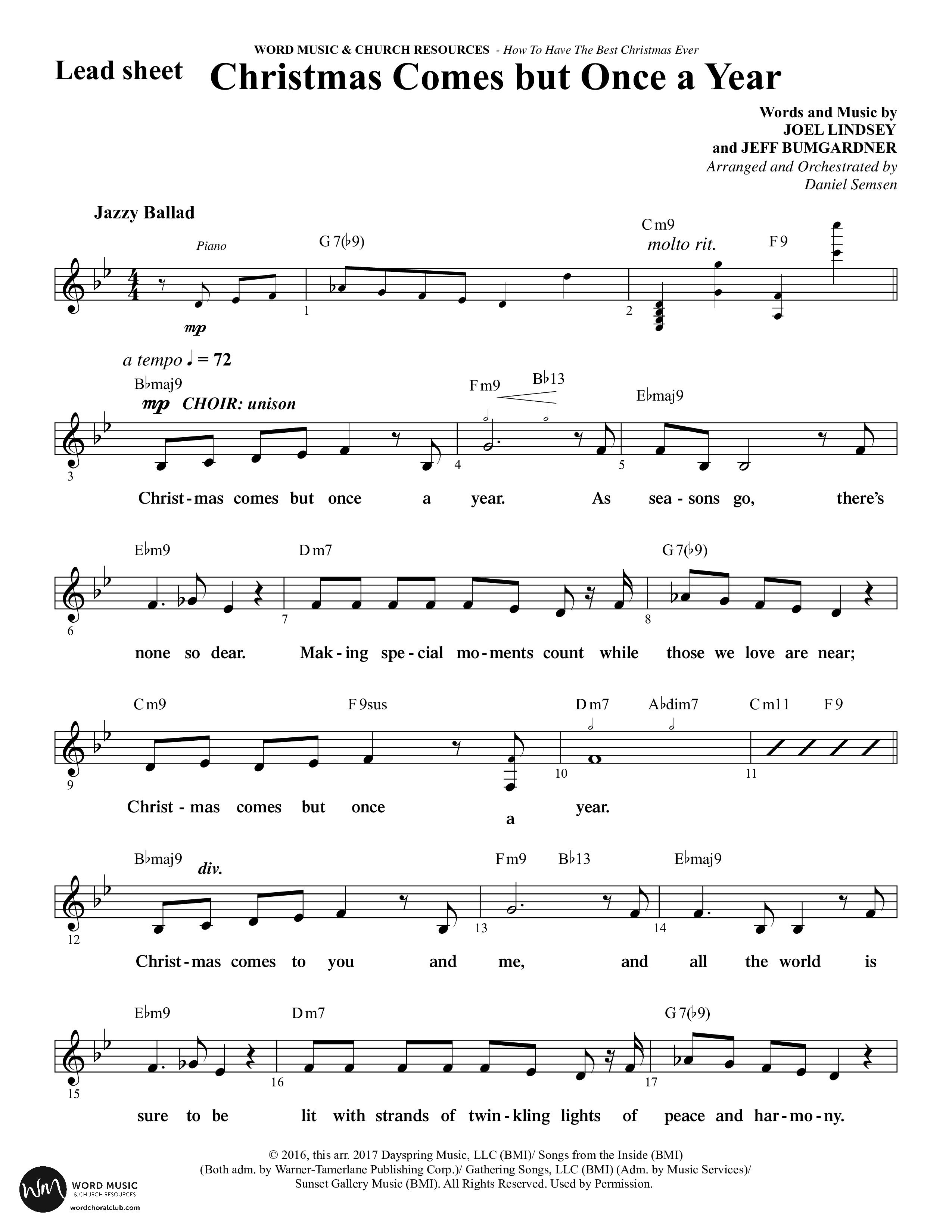 How To Have The Best Christmas Ever (15 Song Choral Collection) Song 10 (Lead & Chords) (Word Music Choral / Arr. Daniel Semsen)